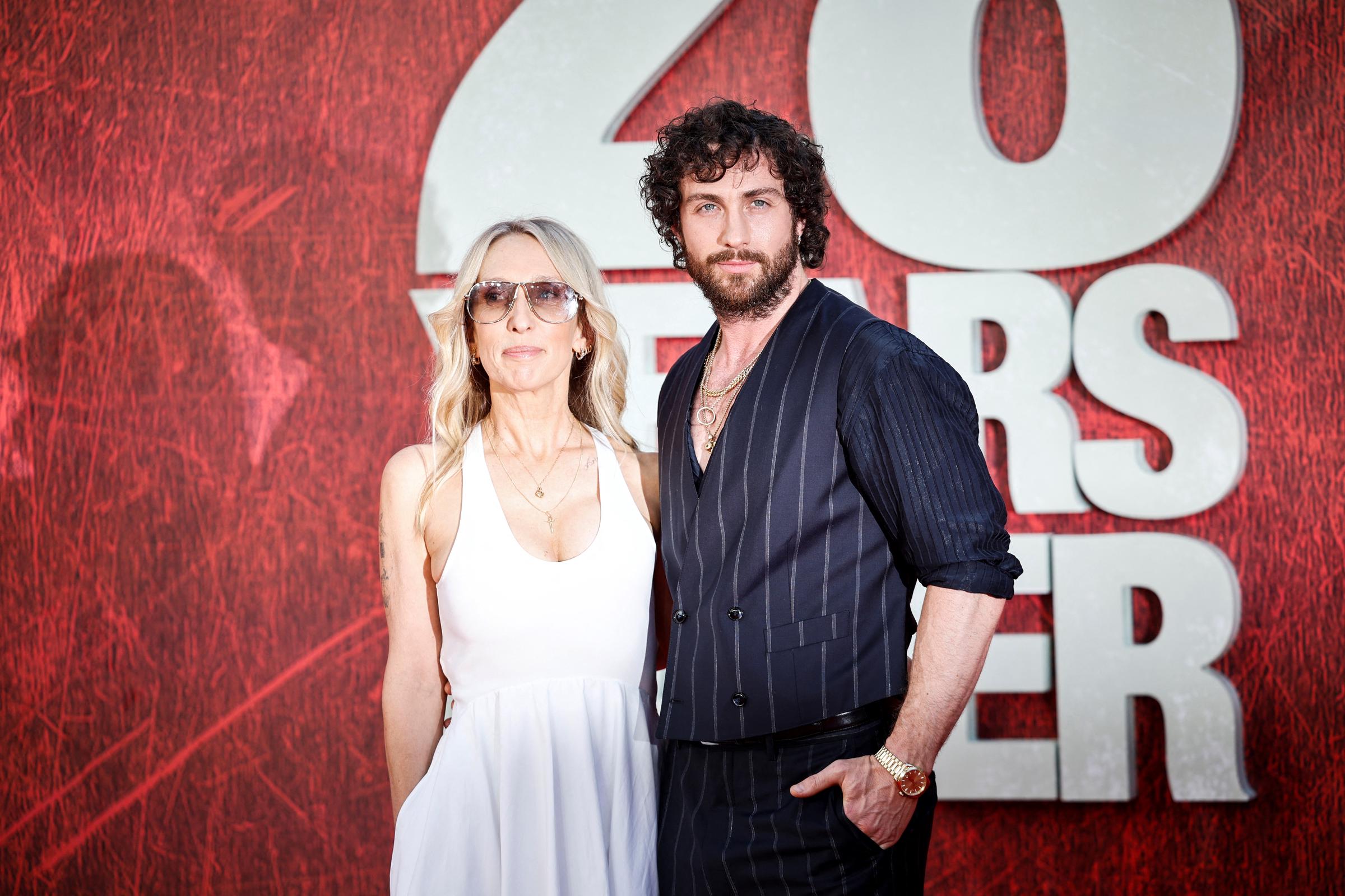 Sam Taylor-Johnson and her Aaron Taylor-Johnson at the world premiere of "28 Years Later" at Odeon Luxe Leicester Square, central London, on June 18, 2025. | Source: Getty Images