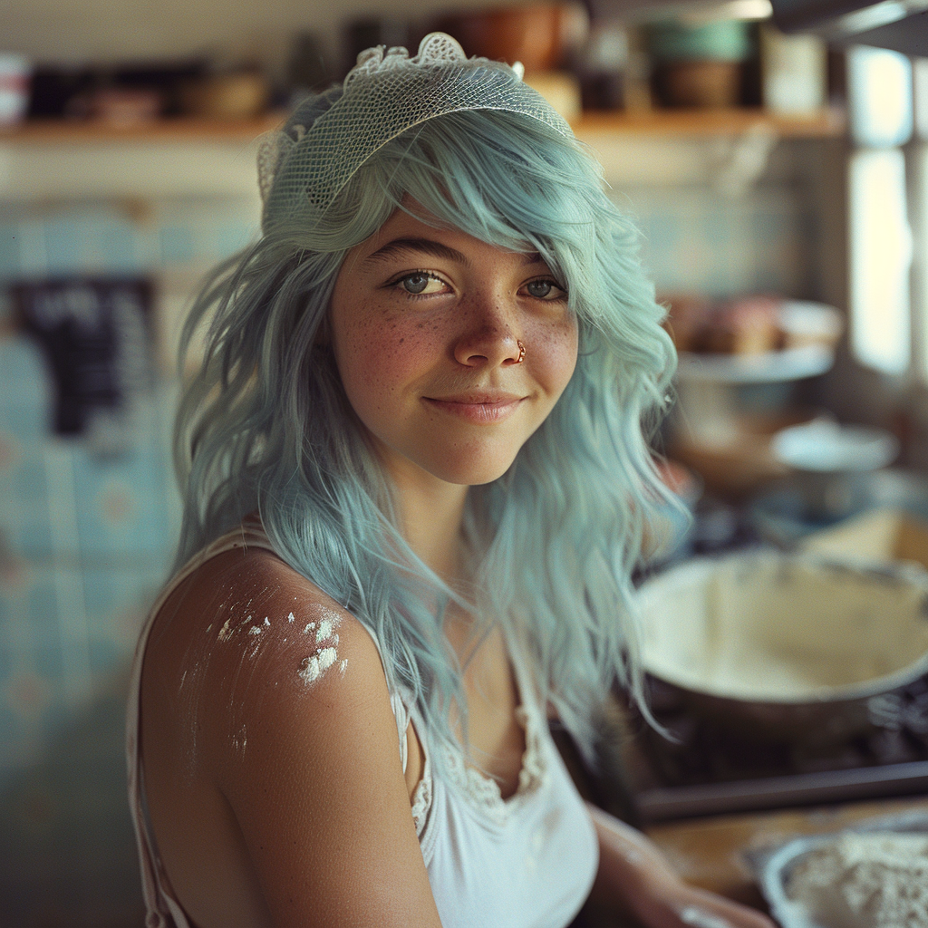 A happy woman baking | Source: Midjourney