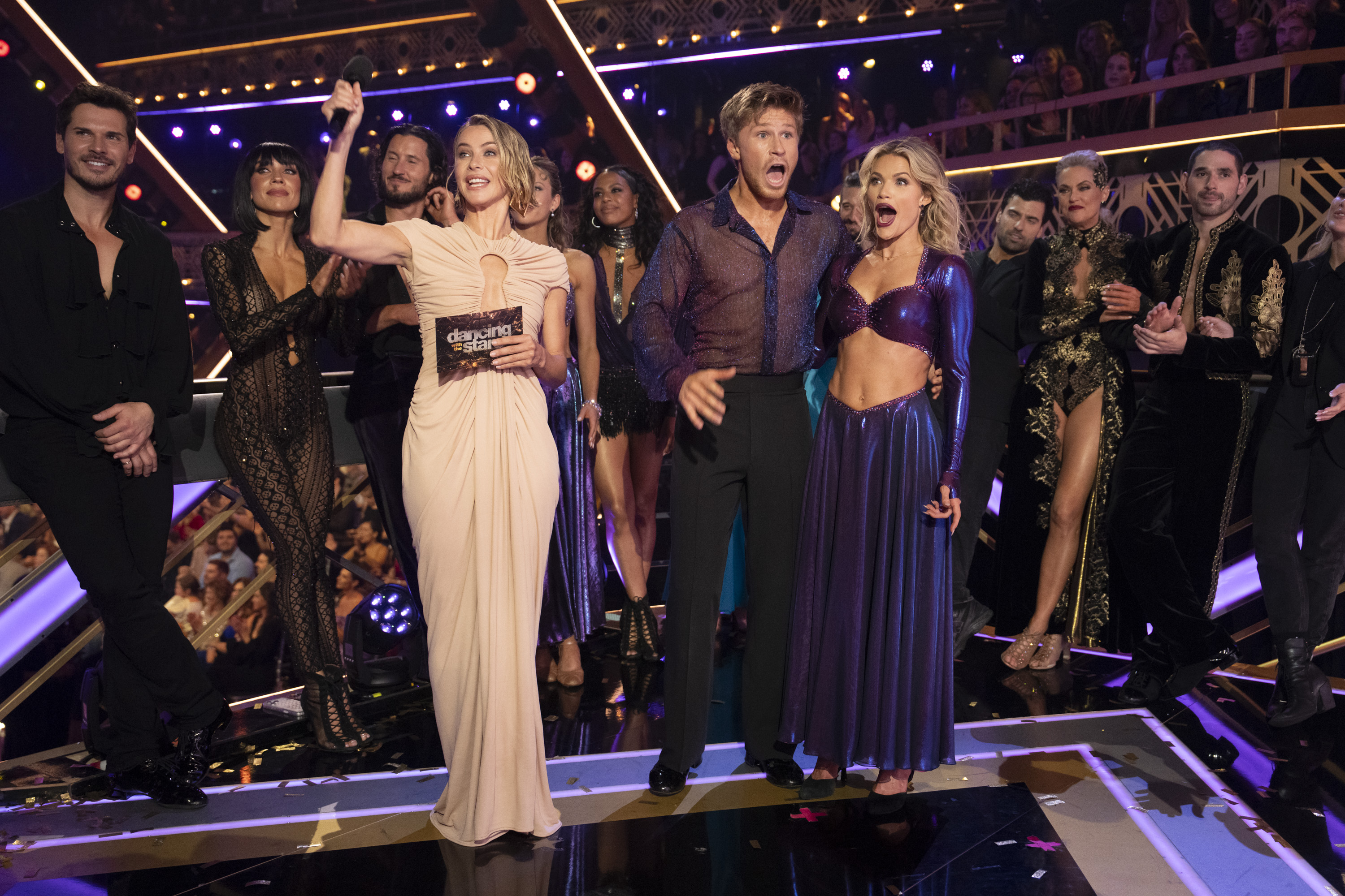 The "Dancing with the Stars" semi-finalists await the results on November 18, 2025 | Source: Getty Images