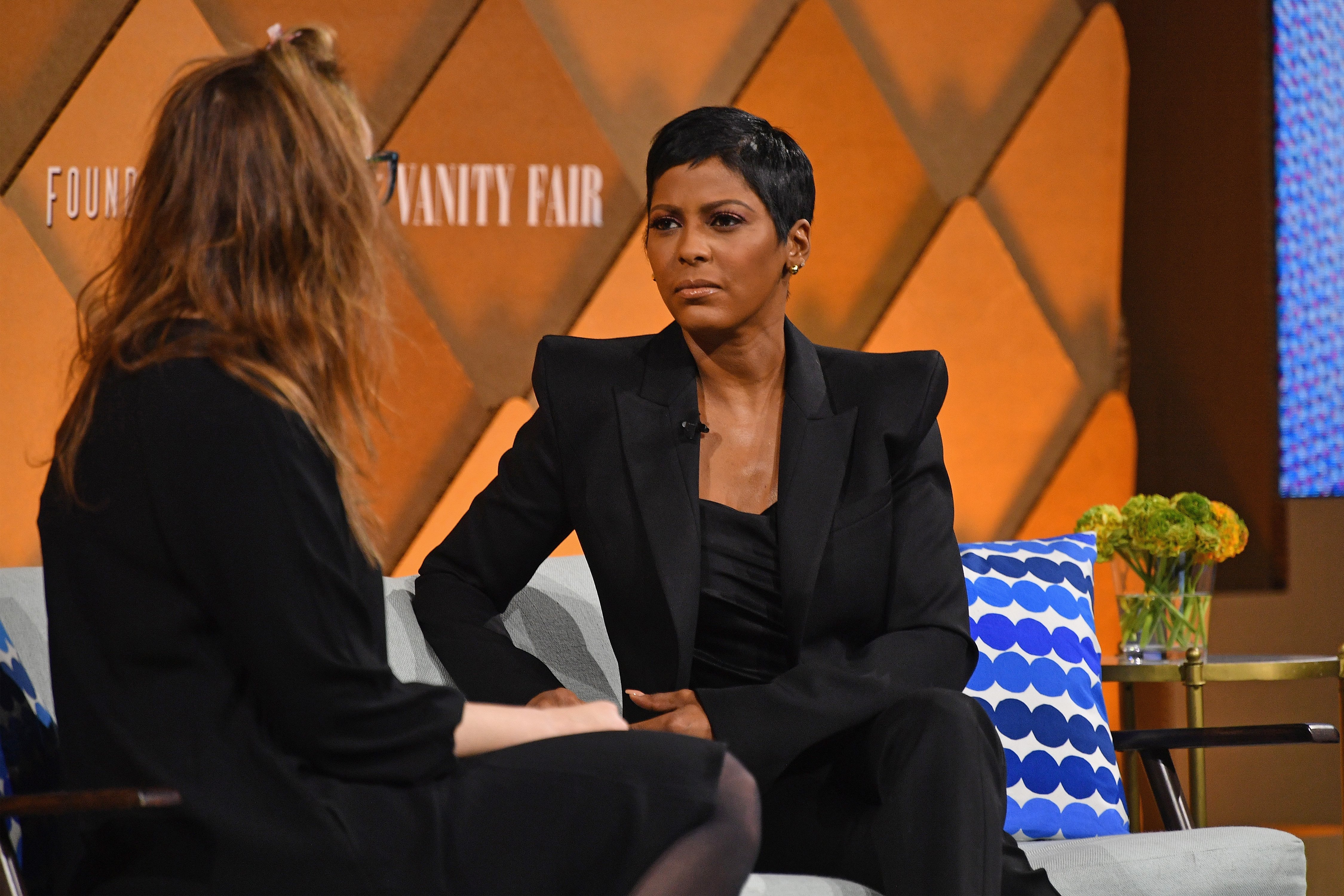  Tamron Hall (R) speaks to The Player's Tribune president and co-founder Jaymee Messler onstage during Vanity Fair's Founders Fair at Spring Studios on April 12, 2018 in New York City.  | Photo: GettyImages