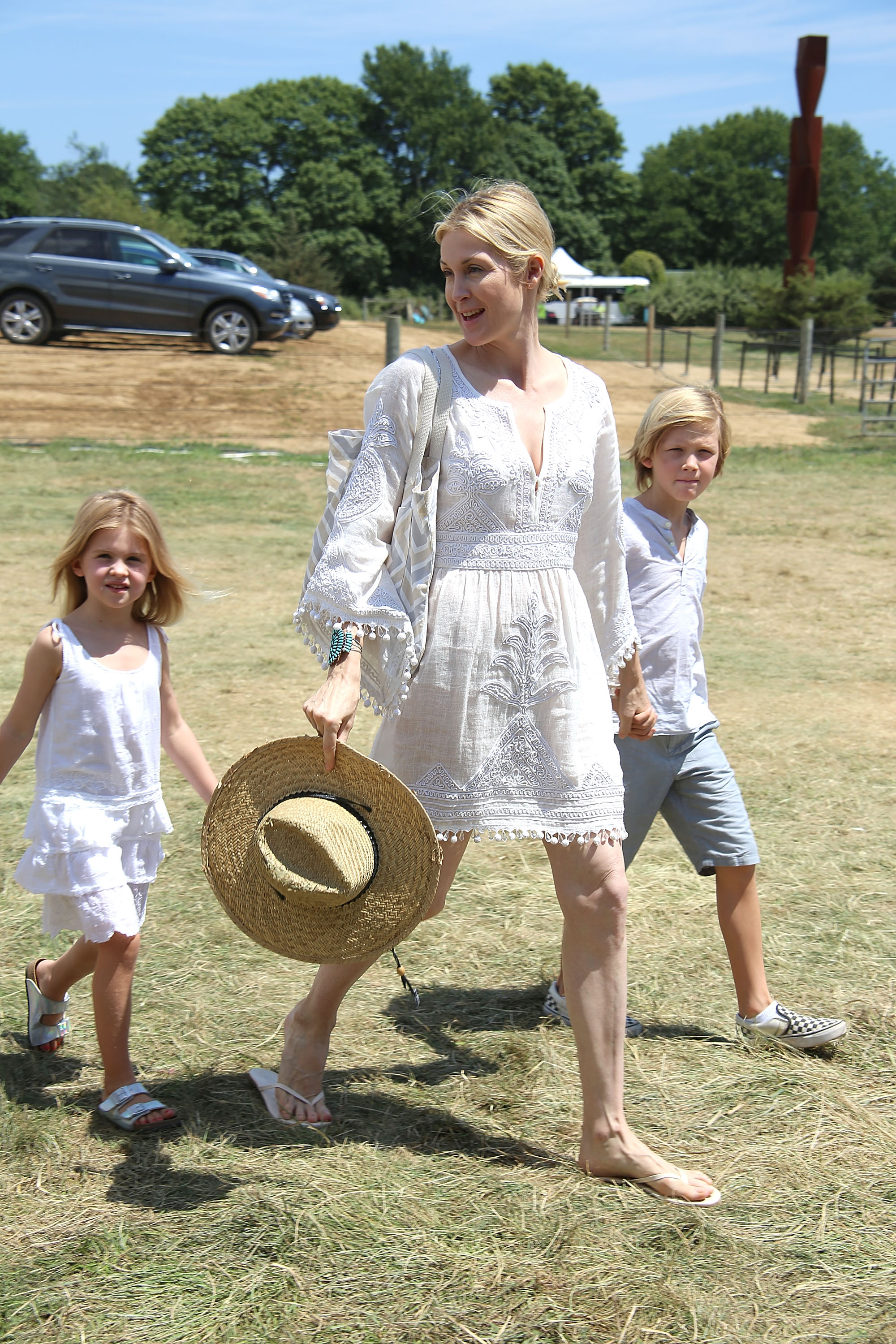 Kelly Rutherford and her children Helena and Hermès at the Ovarian Cancer Research Fund's Super Saturday NY on July 25, 2015, in Water Mill, New York | Source: Getty Images