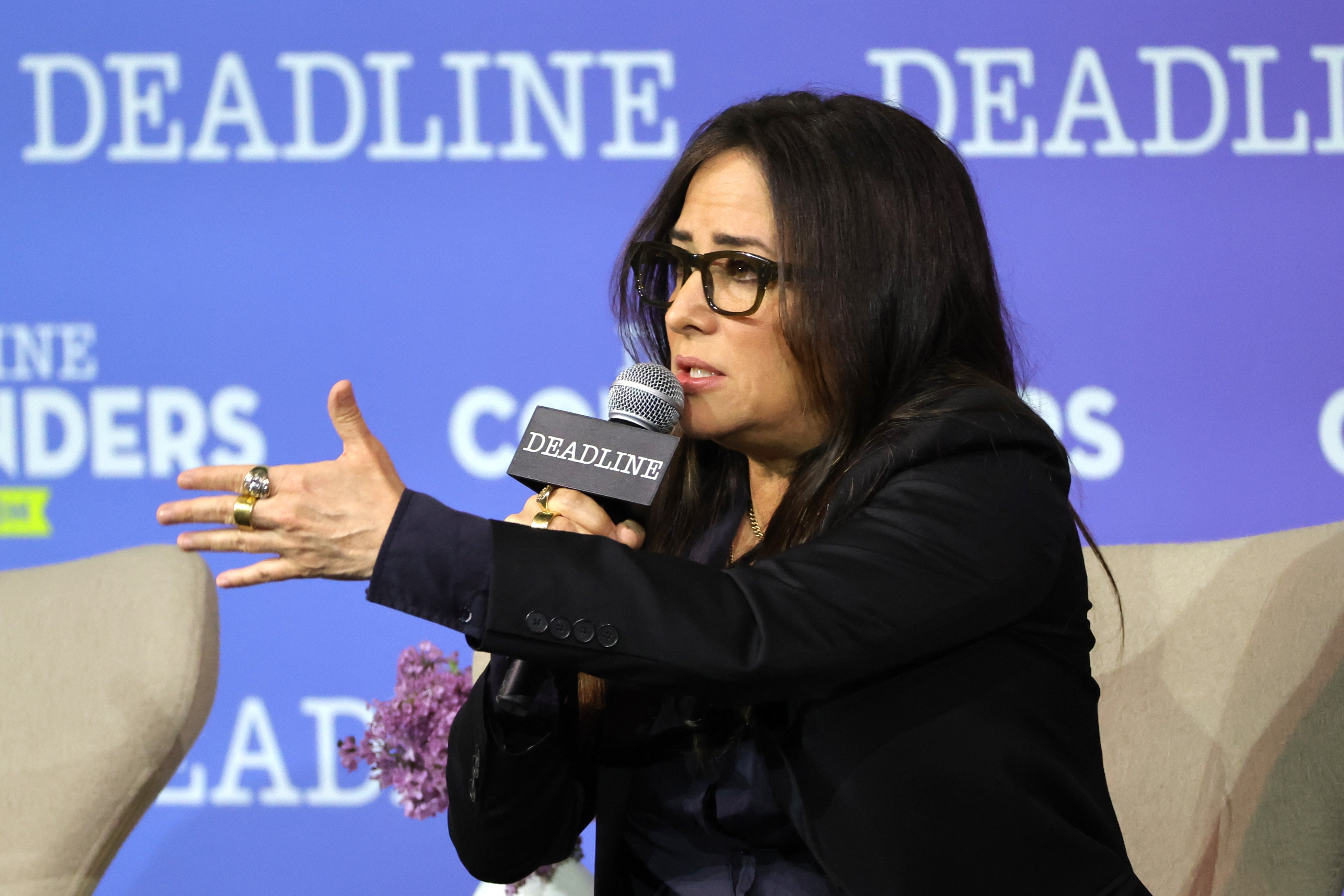 Pamela Adlon speaks onstage during FX's 'Better Things' panel during Deadline Contenders Television at Paramount Studios on April 10, 2022, in Los Angeles, California. | Source: Getty Images
