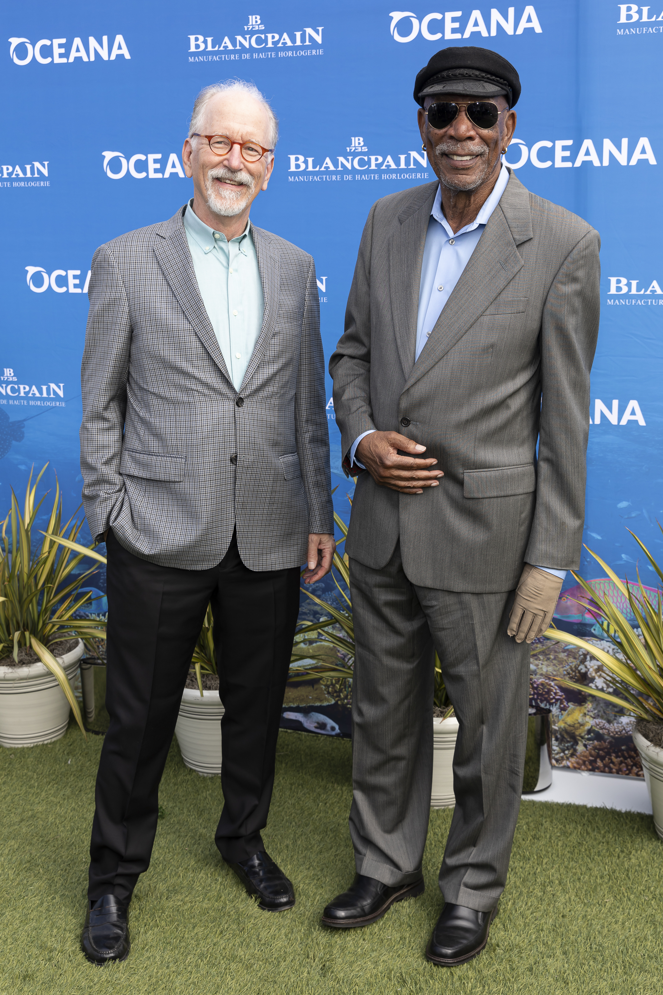 Andrew Sharpless and Morgan Freeman in California in 2023 | Source: Getty Images