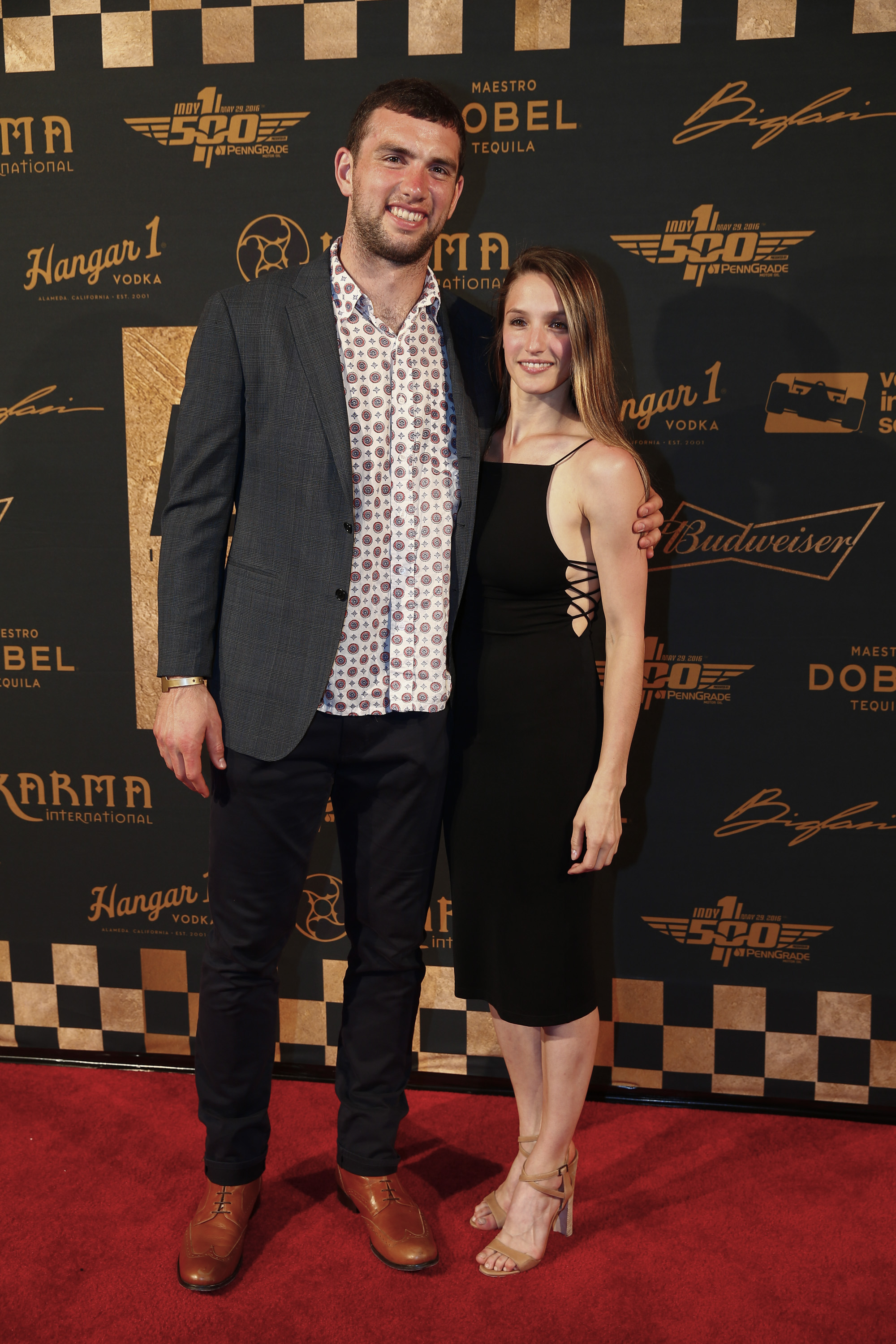 Andrew Luck and Nicole Pechanec are seen at the Maxim Indy 500 Party, on May 27, 2016, in Indianapolis, Indiana. | Source: Getty Images