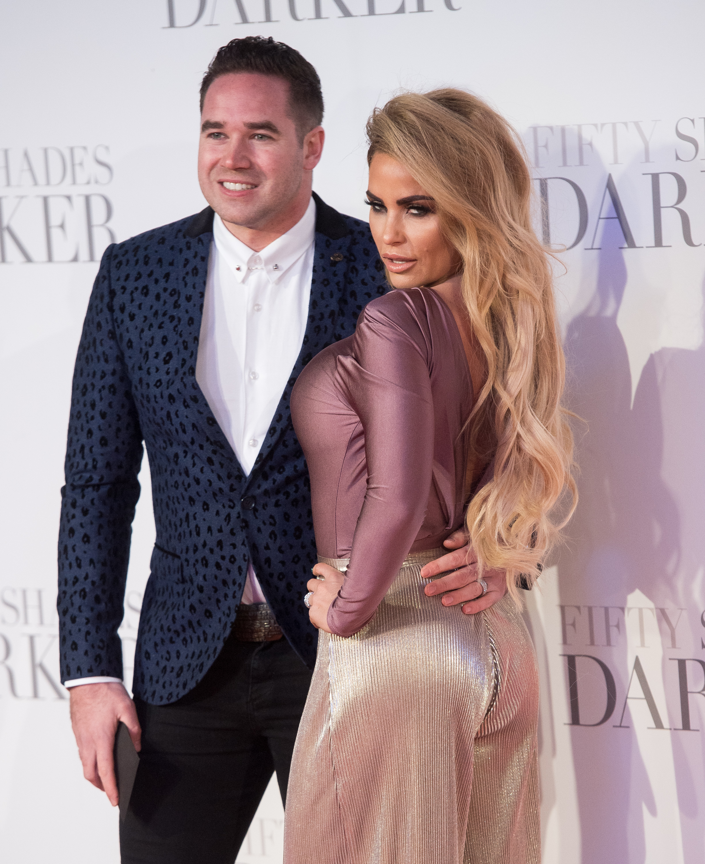 Kieran Hayler and Katie Price at the "Fifty Shades Darker" premiere on February 9, 2017, in London, England. | Source: Getty Images