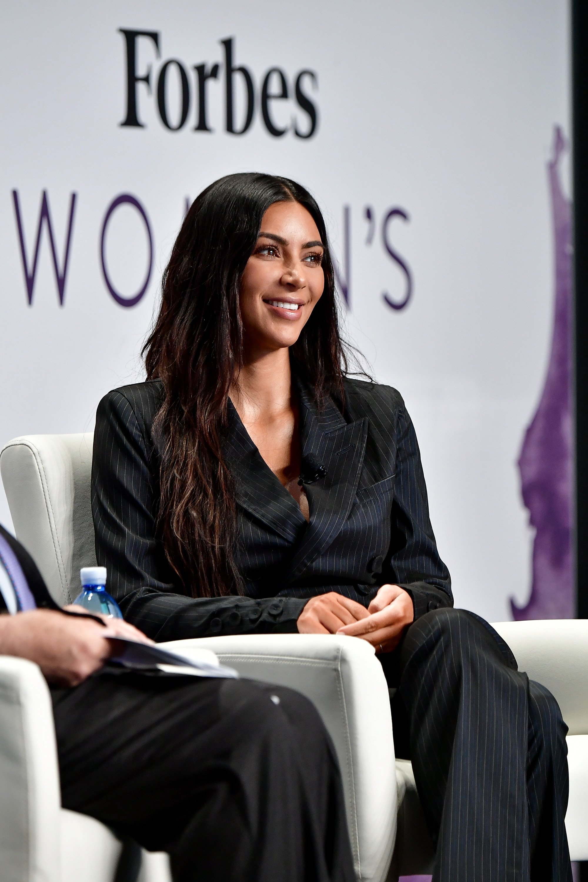 Kim Kardashian speaking onstage during the Forbes Women's Summit at Spring Studios on June 13, 2017 in New York City | Photo: Getty Images