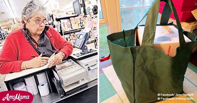 Cashier shamed elderly woman for plastic bags. Response left the rude man feeling like a fool