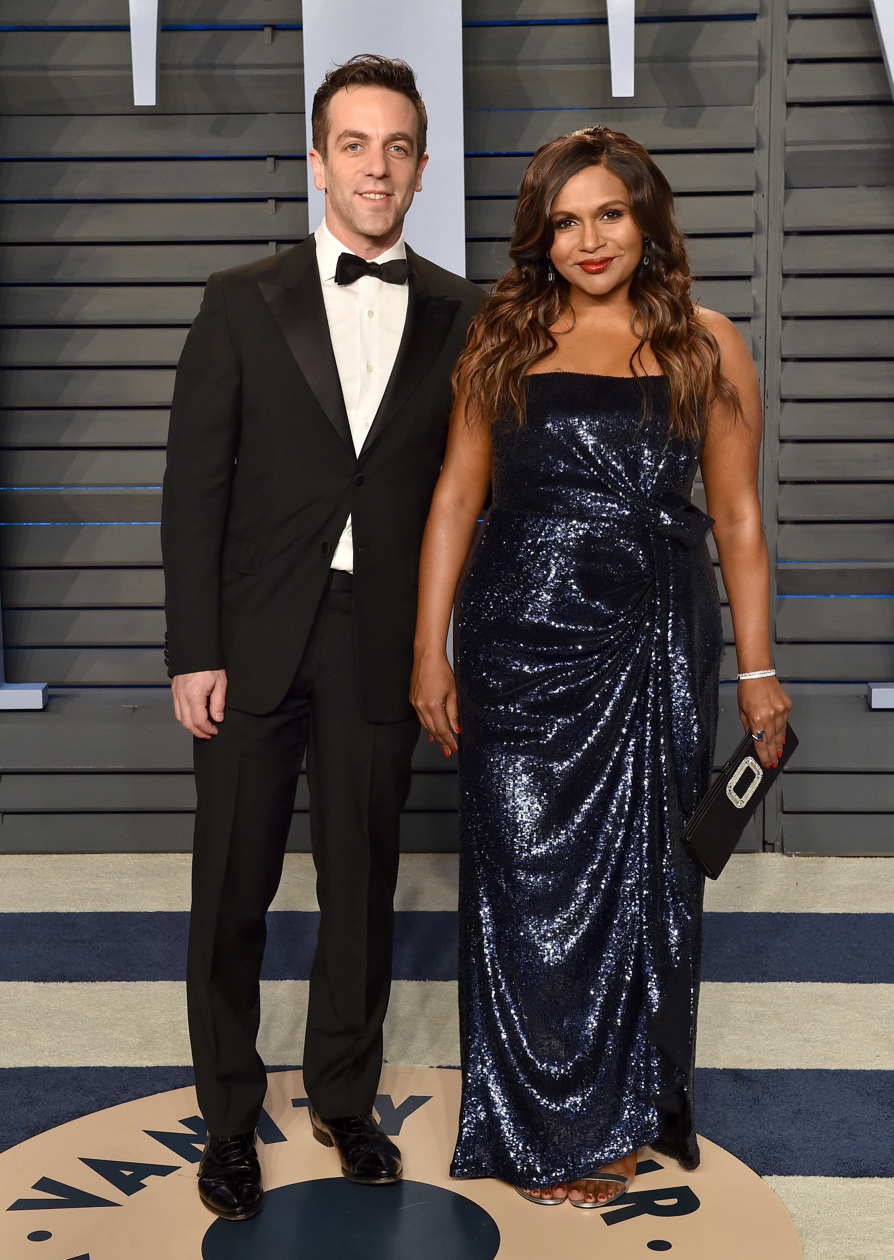 B.J. Novak and Mindy Kaling attend the 2018 Vanity Fair Oscar Party at Wallis Annenberg Center for the Performing Arts on March 4, 2018, in Beverly Hills, California. | Source: Getty Images