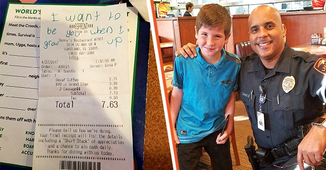 A young boy pays for a police officer's breakfast and tells him that he wants to be like him | Photo: Facebook/LakelandPD