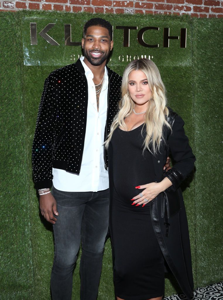 Tristan Thompson and Khloé Kardashian at the Klutch Sports Group "More Than A Game" Dinner on February 17, 2018 in Los Angeles, California