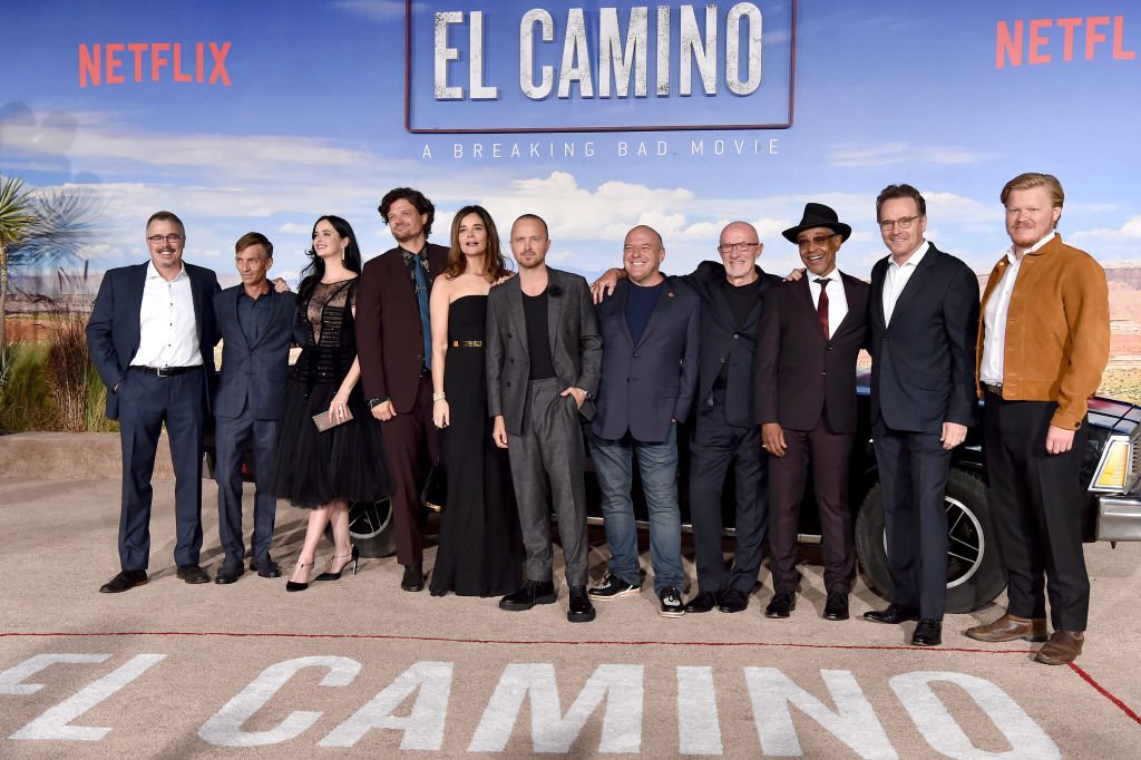 The cast at the Premiere of Netflix's "El Camino: A Breaking Bad Movie" at Regency Village Theatre on October 07, 2019 in Westwood, California. | Photo: Getty Images