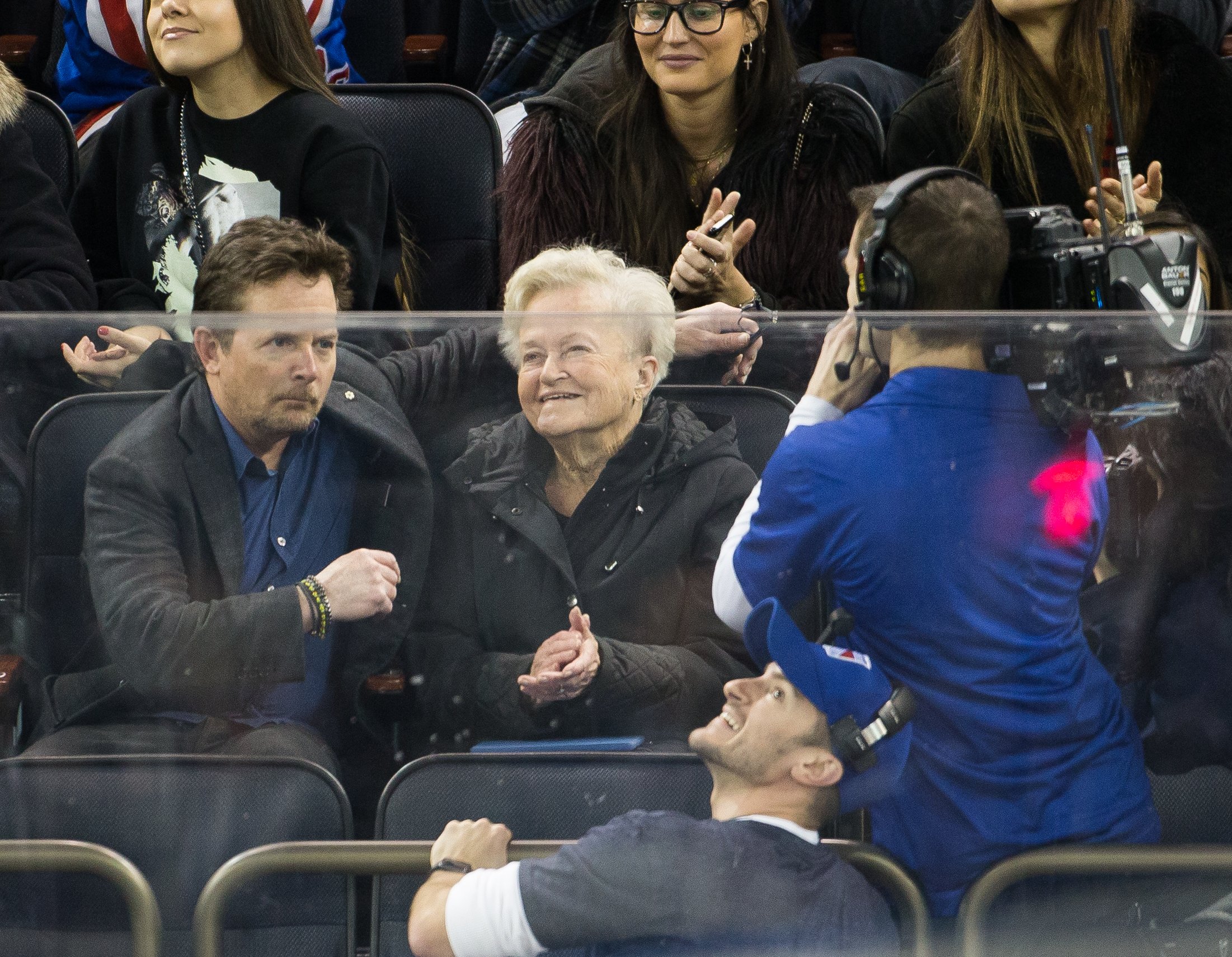 Michael J. Fox and mother, Phyllis attend Toronto Maple Leafs VS. New York Rangers at Madison Square Garden on January 13, 2017, in New York City. | Source: Getty Images