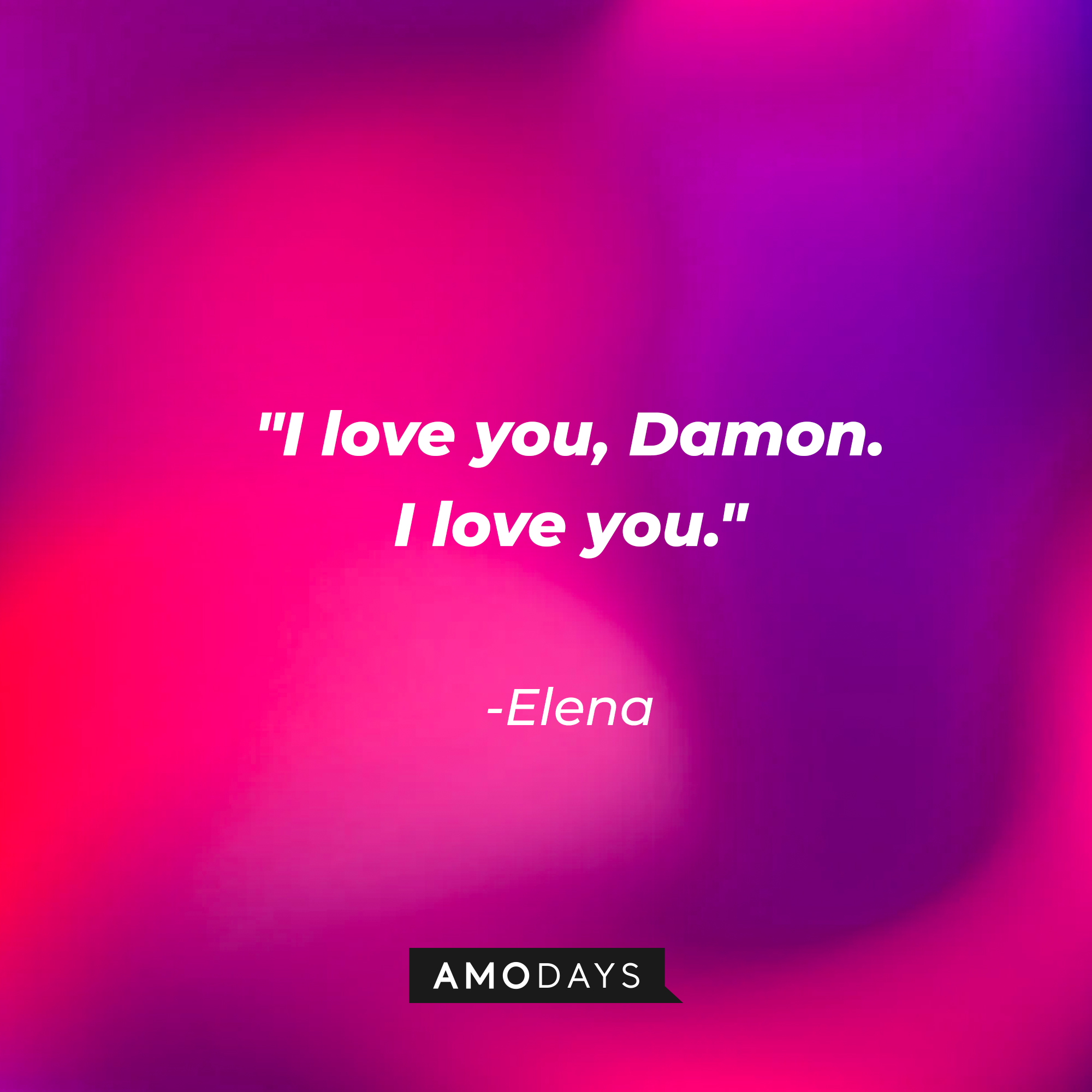 Elena's quote: "I love you, Damon. I love you." | Source: Amodays
