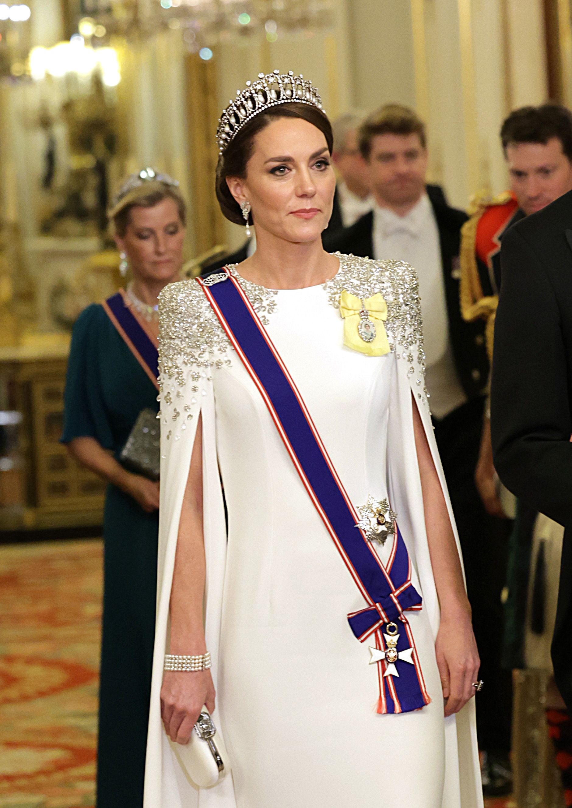 Princess Catherine of Wales at the State Banquet at Buckingham Palace on November 22, 2022, in London, England | Source: Getty Images