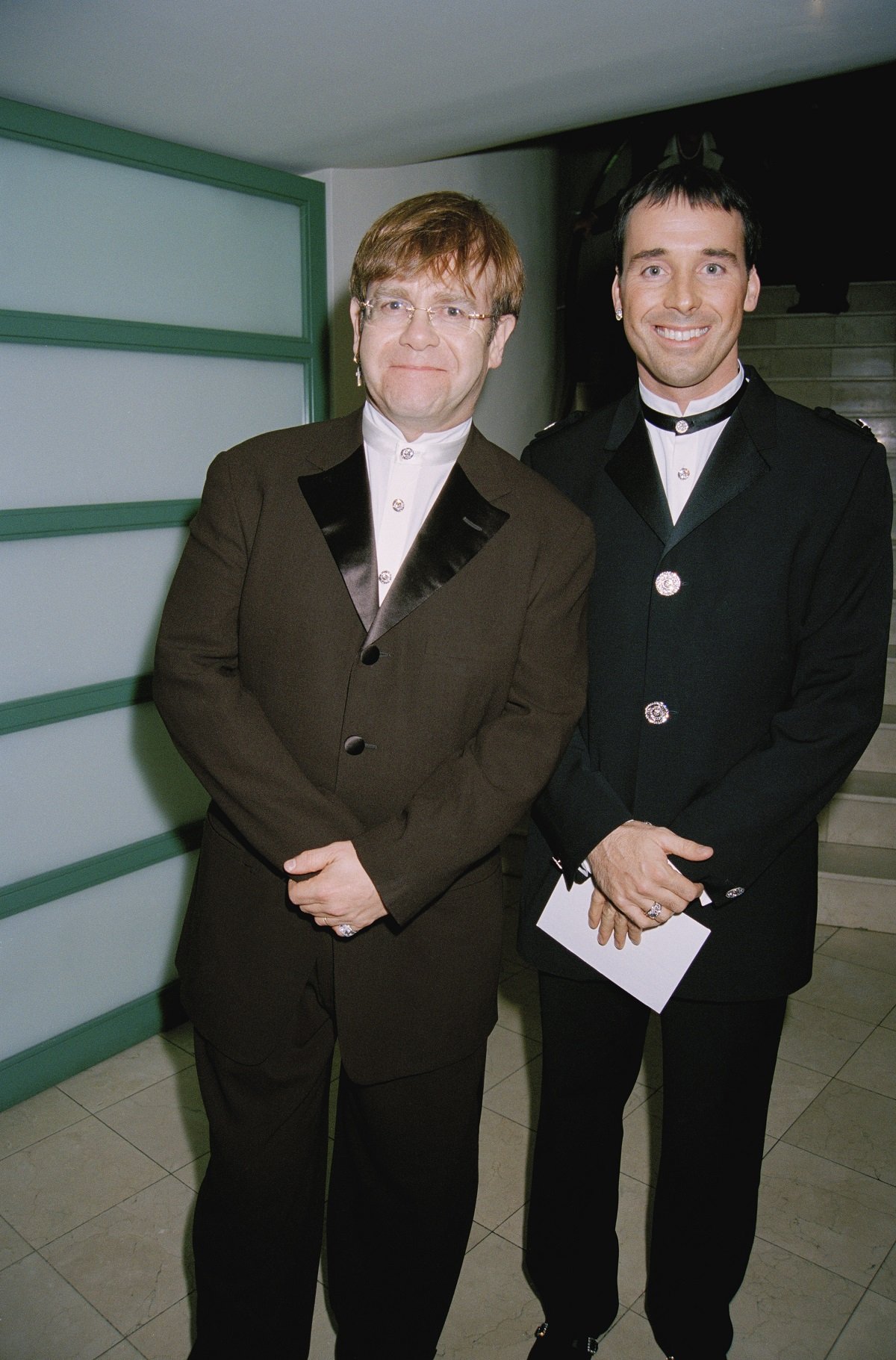 Elton John and David Furnish on October 2, 1996 | Source: Getty Images