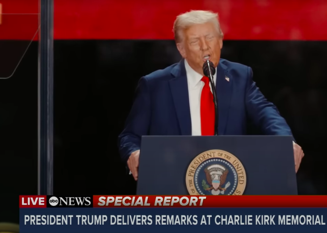Donald Trump speaking at the event. | Source: YouTube/ABC News