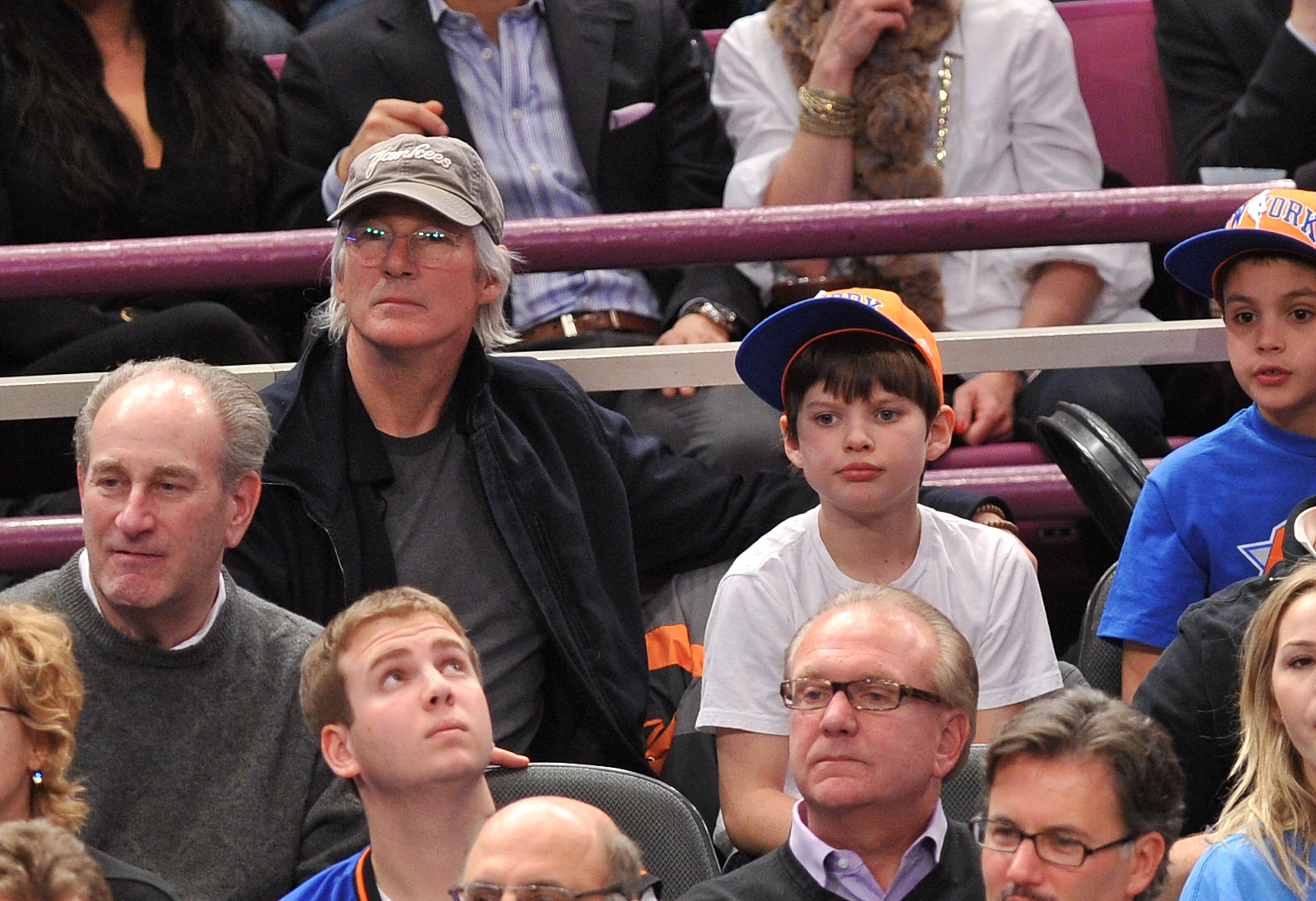 Richard and son, Homer James Jigme Gere at Madison Square Garden on March 7, 2011 in New York City | Source: Getty Images