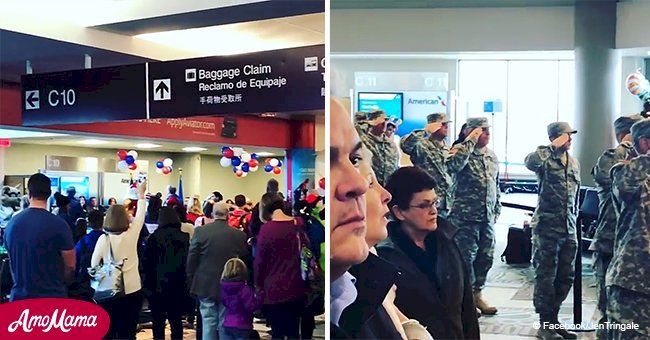 Passengers at Nashville airport stop to sing national anthem to honor fallen servicemen