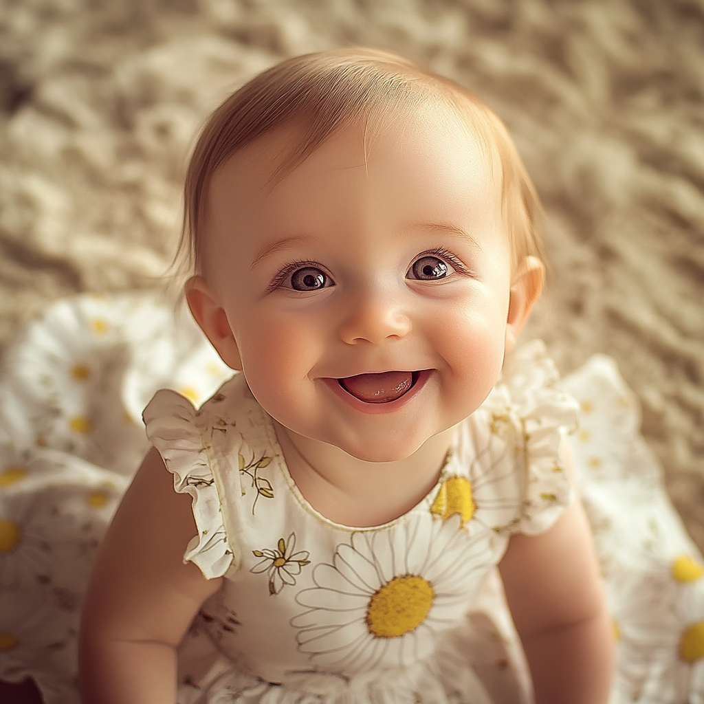 A smiling baby girl | Source: Midjourney