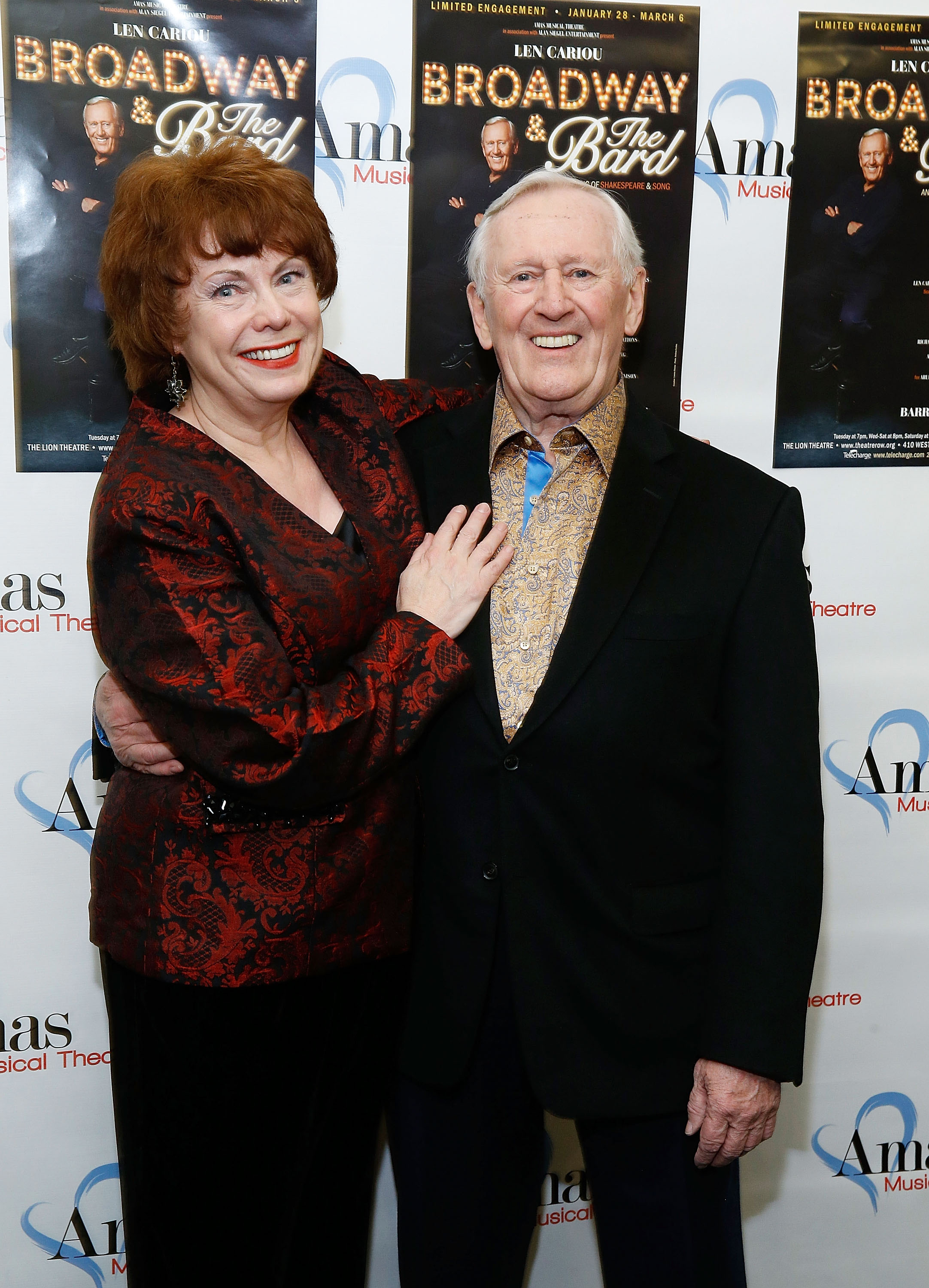 Heather Summerhayes and Len Cariou at the "Broadway And The Bard" opening night at Theatre Row's Lion Theatre on February 4, 2016, in New York. | Source: Getty Images