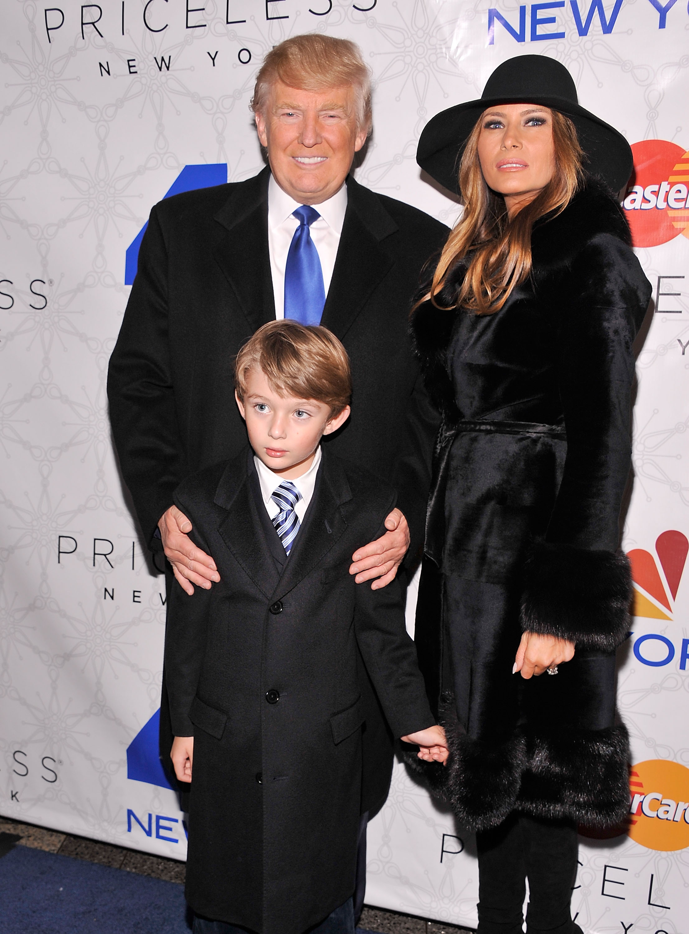Donald, Melania, and Barron Trump attend Rockefeller Center Christmas Tree Lighting Party at Rock Center Cafe on November 30, 2011, in New York City. | Source: Getty Images