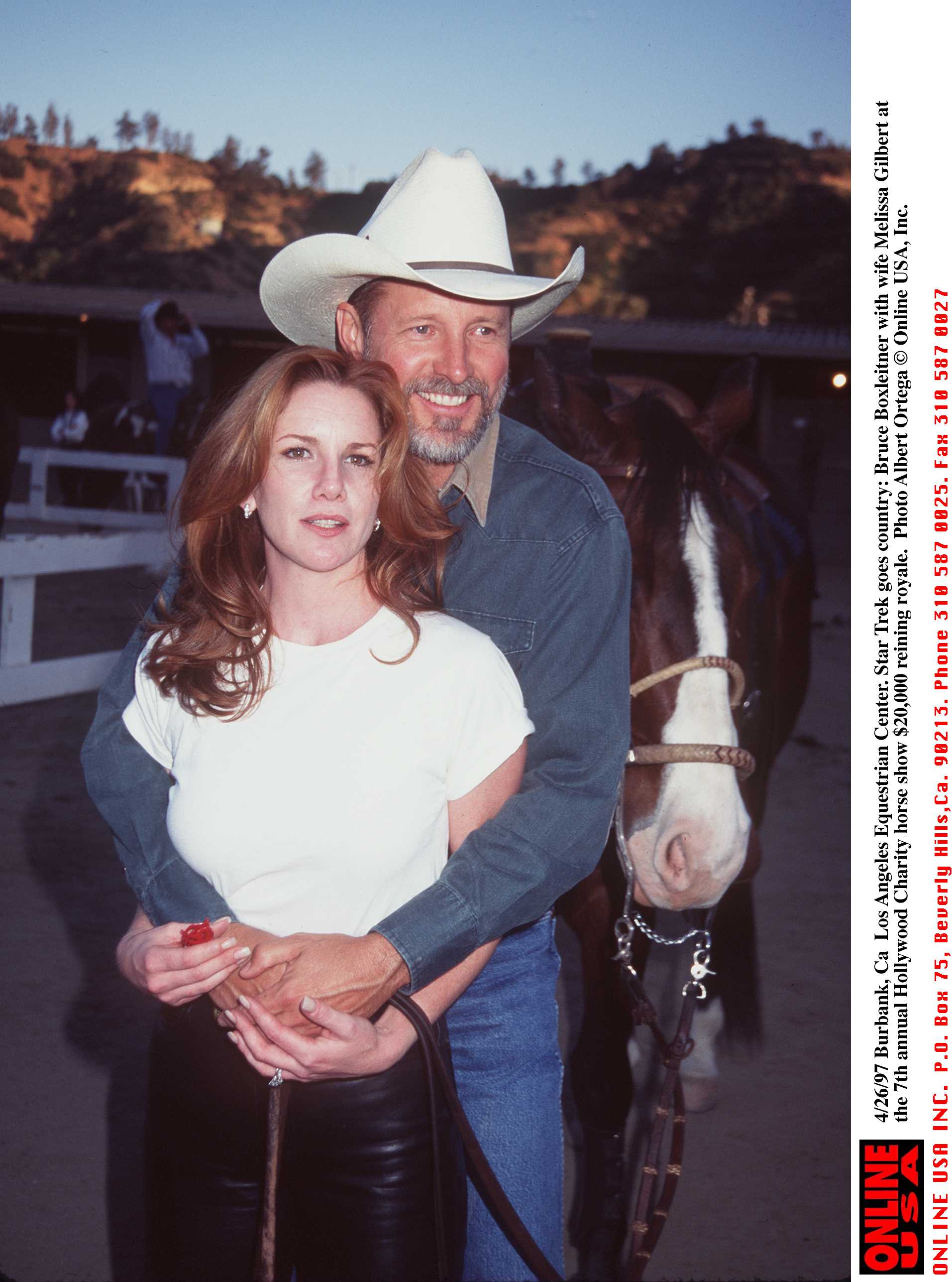 Bruce Boxleitner and wife Melissa Gilbert at the 7th Annual Hollywood Charity Horse Show on April 28, 1997| Source: Getty Images