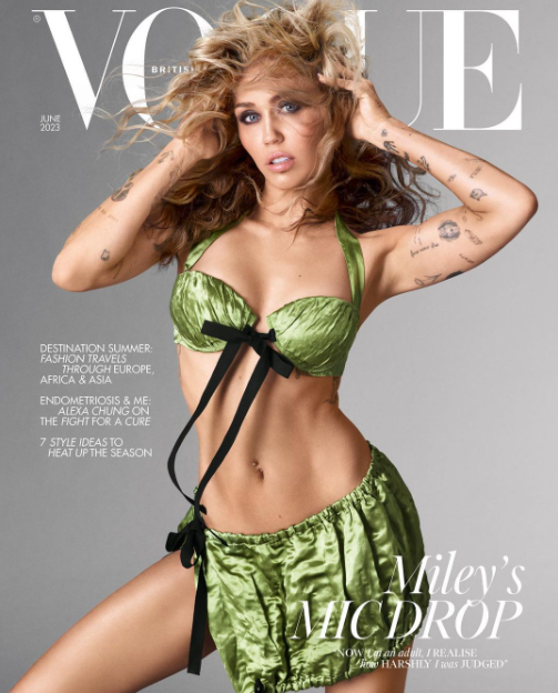 Miley Cyrus poses for a magazine cover, dated May 2023 | Source: Facebook/MileyCyrus