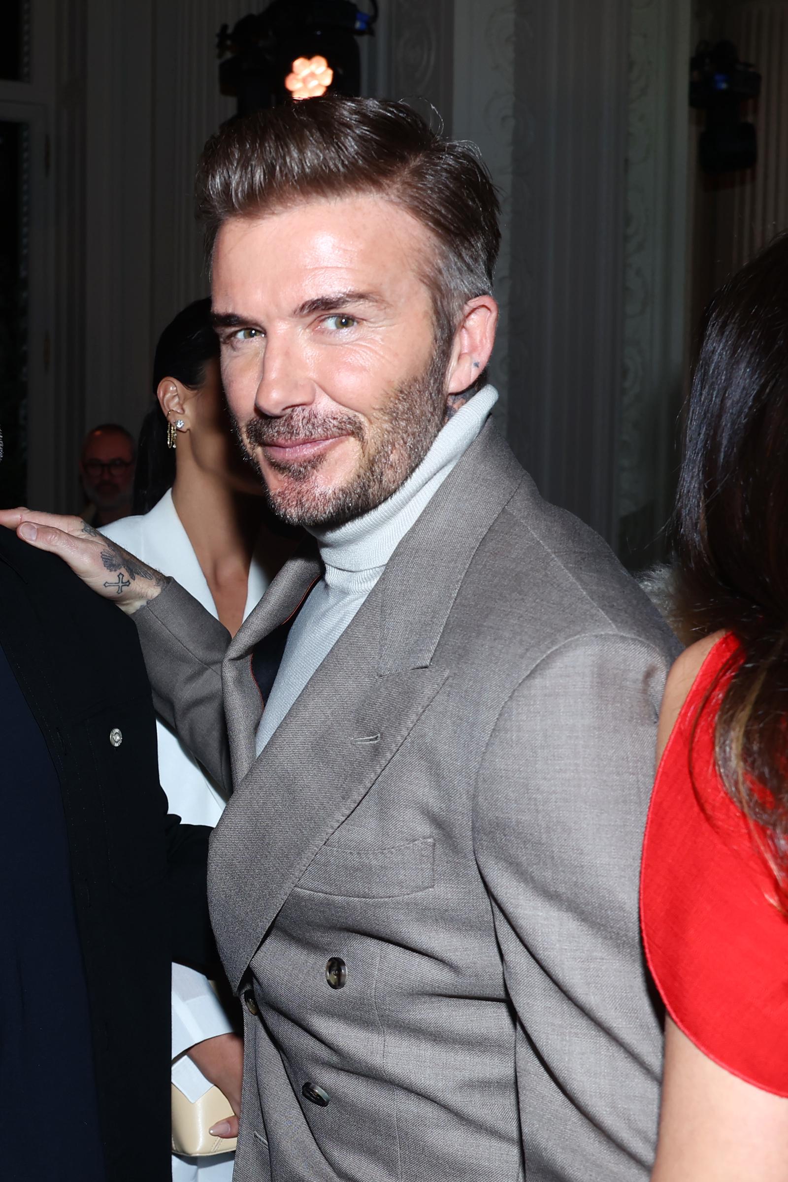 David Beckham attends the Victoria Beckham Womenswear Fall/Winter 2024-2025 show as part of Paris Fashion Week on 1 March 2024 in Paris, France. | Source: Getty Images