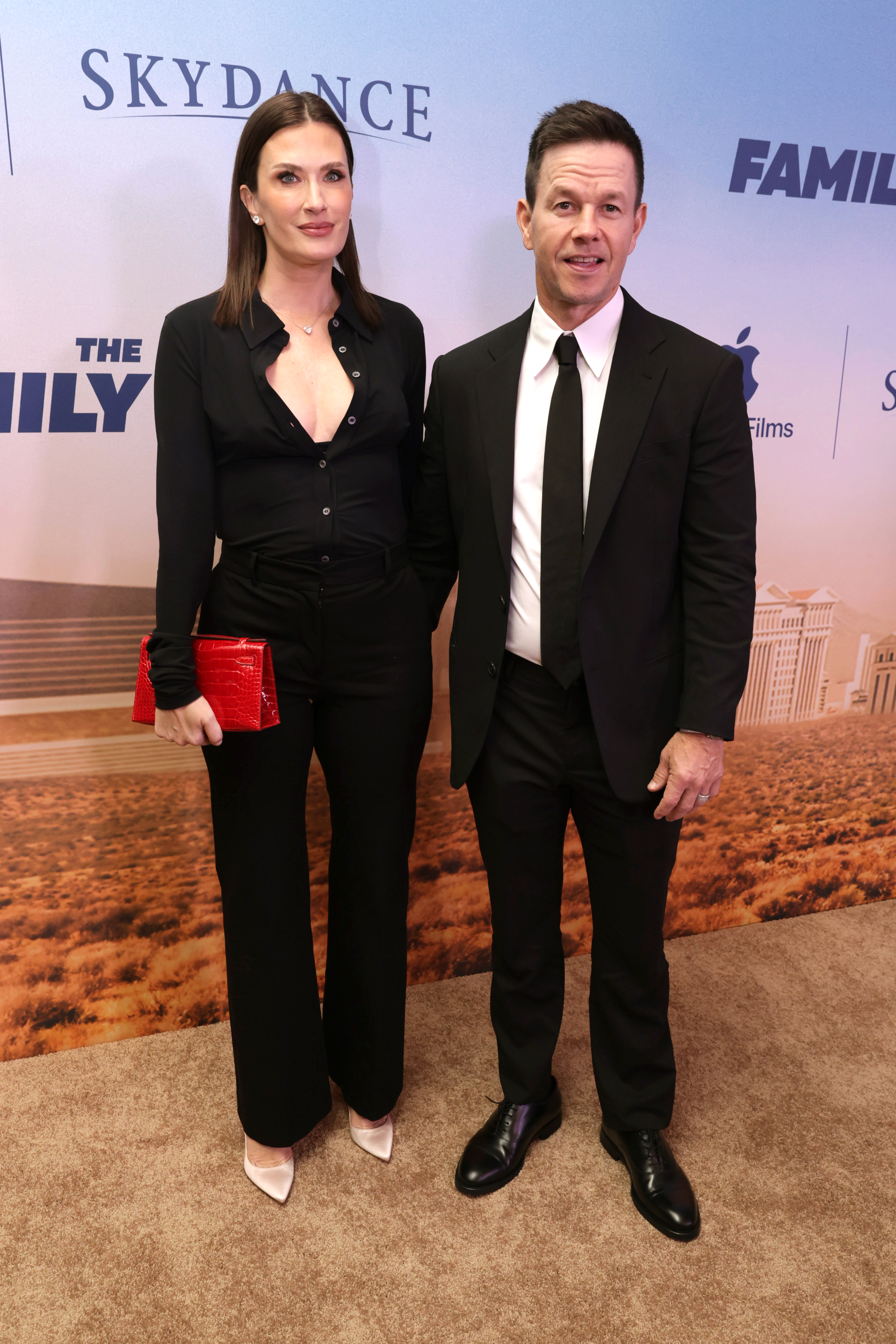 Rhea Durham and Mark Wahlberg at the Las Vegas premiere of Apple Original Film's "The Family Plan" on December 13, 2023. | Source: Getty Images