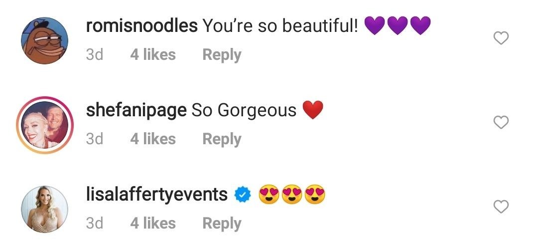 Comments on Gwen Stefani's Instagram page Source | Photo:instagram.com/gwenstefani/