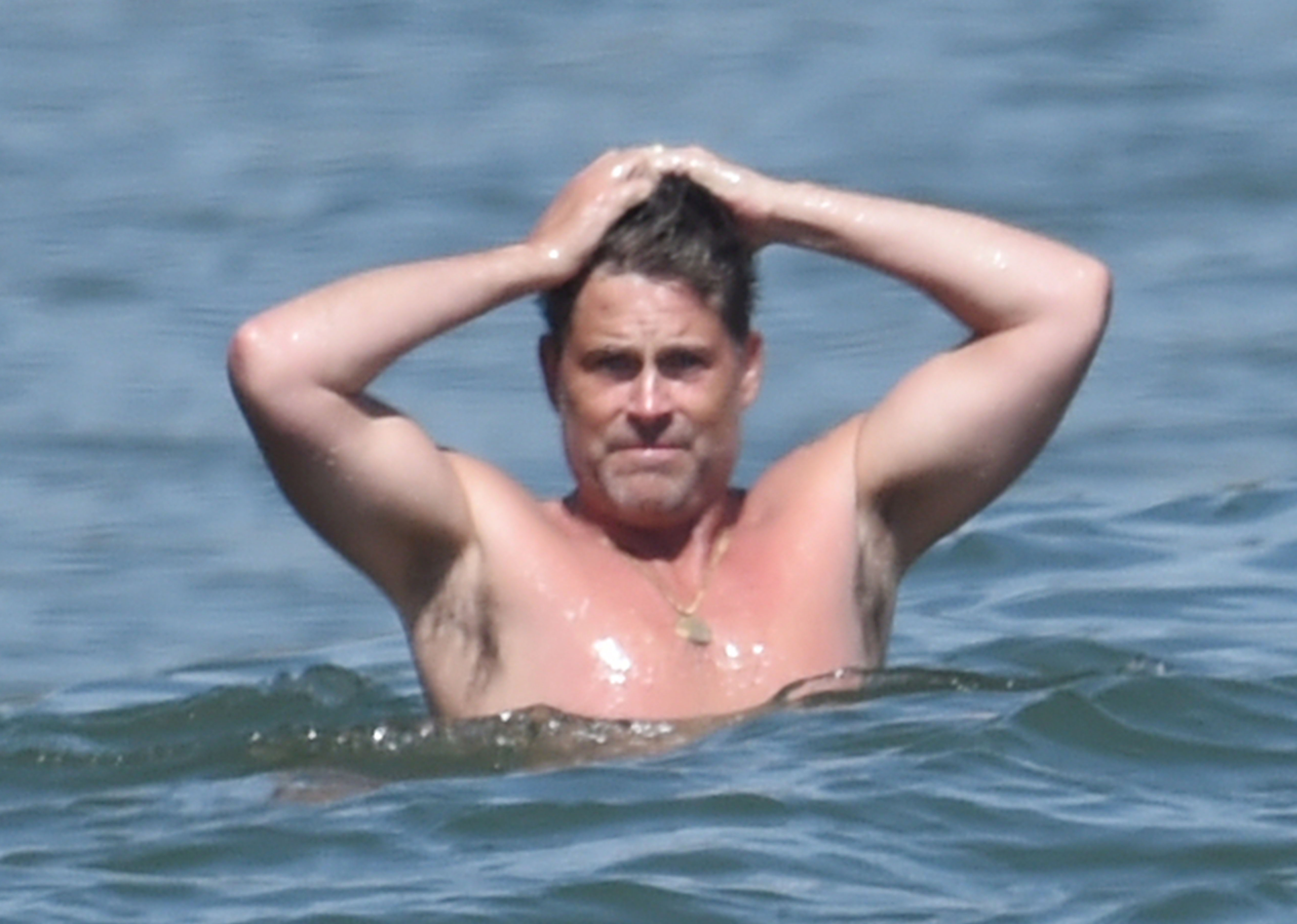 Rob Lowe is seen at the beach in Santa Barbara, Californiaon April 3, 2021. | Source: Getty Images