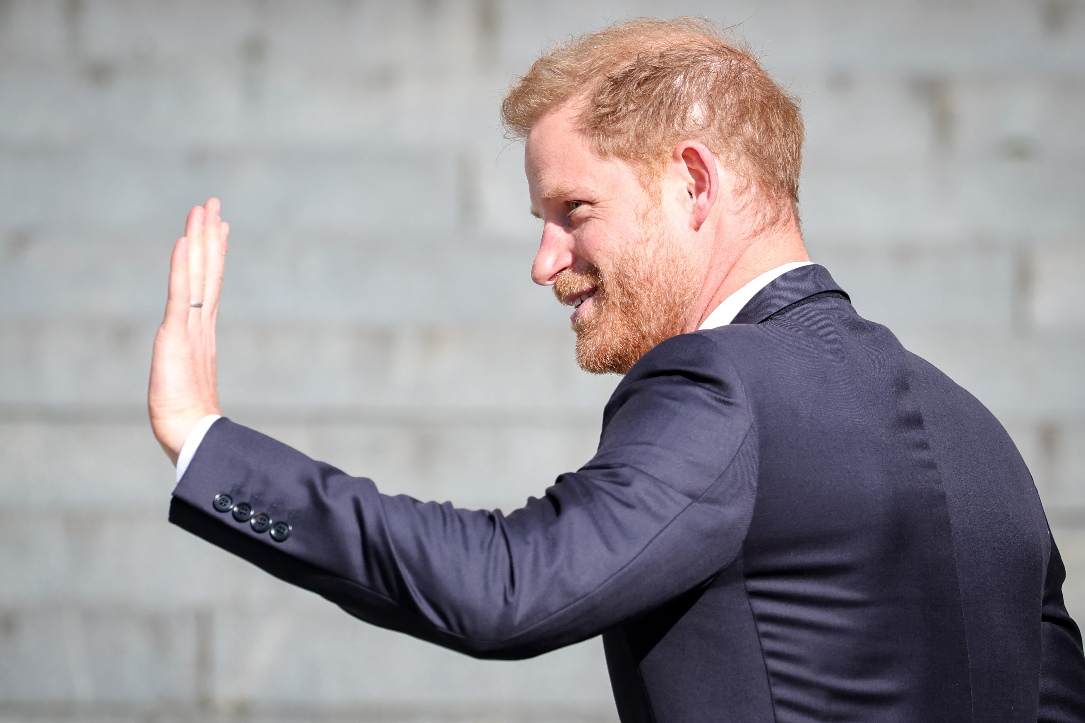 Prince Harry arrives at The Invictus Games Foundation 10th Anniversary Service at St. Paul's Cathedral on May 8, 2024, in London, England. | Source: Getty Images