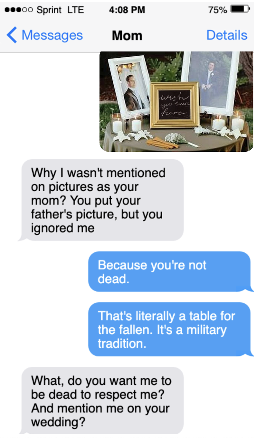 Screenshot of a conversation through text | Source: AmoMama