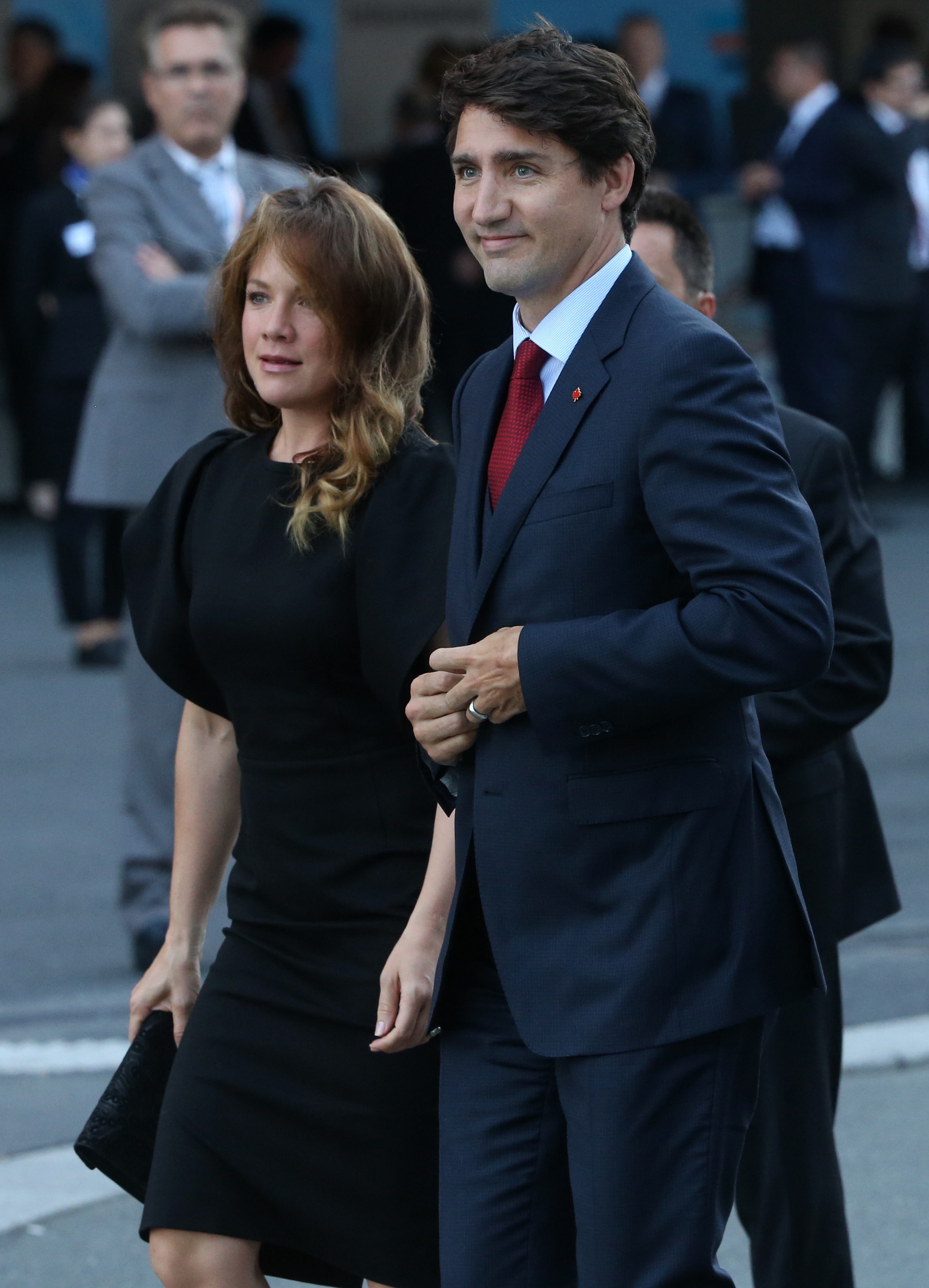 Justin and Sophie Grégoire Trudeau arrive for the G20 Summit dinner in Hamburg, Germany, on July 7, 2017 | Source: Getty Images