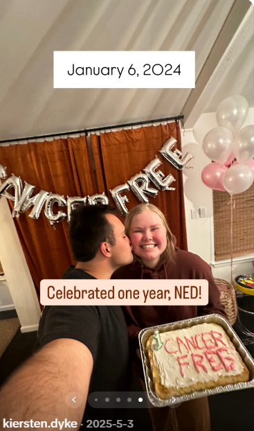 Kiersten Dyke and Dominic Cinfio celebrating her being cancer-free, from a video posted on May 3, 2025 | Source: TikTok/kiersten.dyke