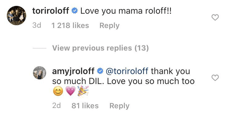 User toriroloff's comment on Amy Roloff's engagement | Photo: Instagram/ AmyJRoloff