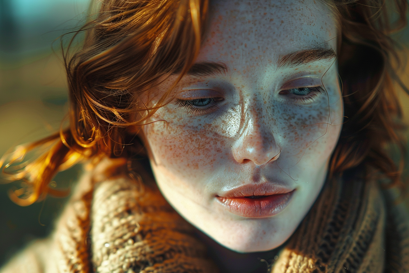 Close-up of a womans face | Source: Midjourney