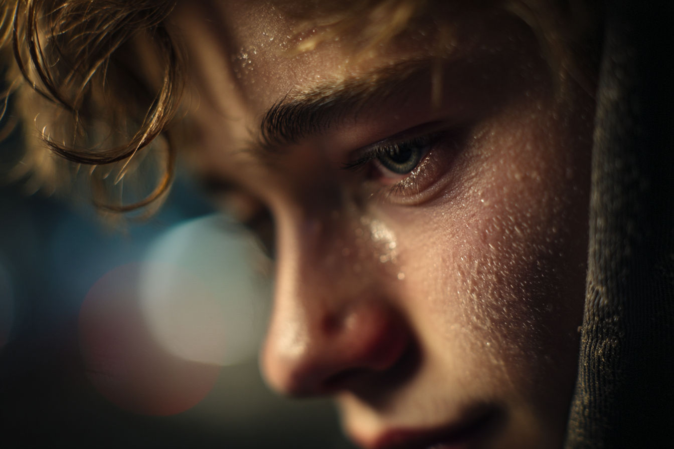 A close-up shot of a young man's face | Source: Midjourney