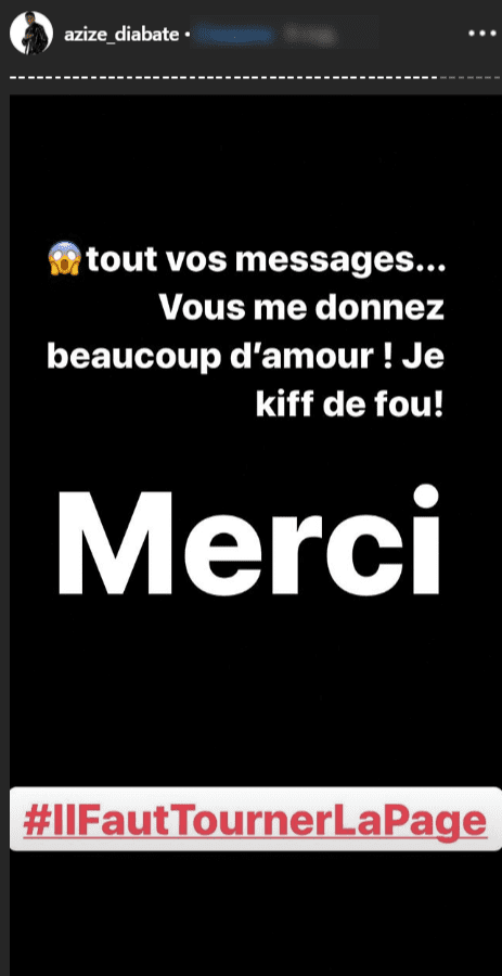 La réaction d'Azize Diabaté face à son élimination. | Photo : Story Instagram/aziza-diabate
