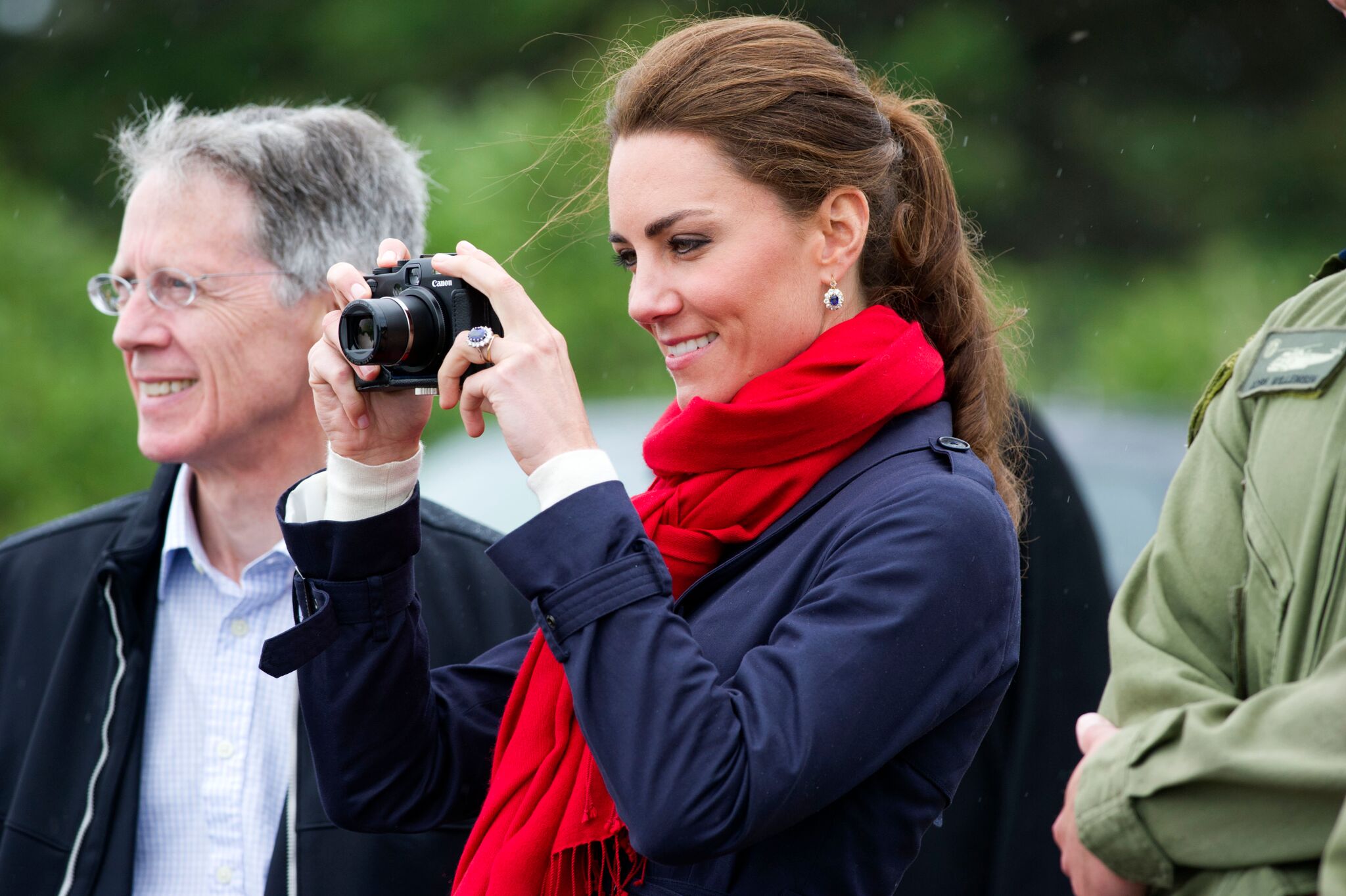  Duchess of Cambridge takes photographs as Prince William does helicopter maneuvers | Getty Images