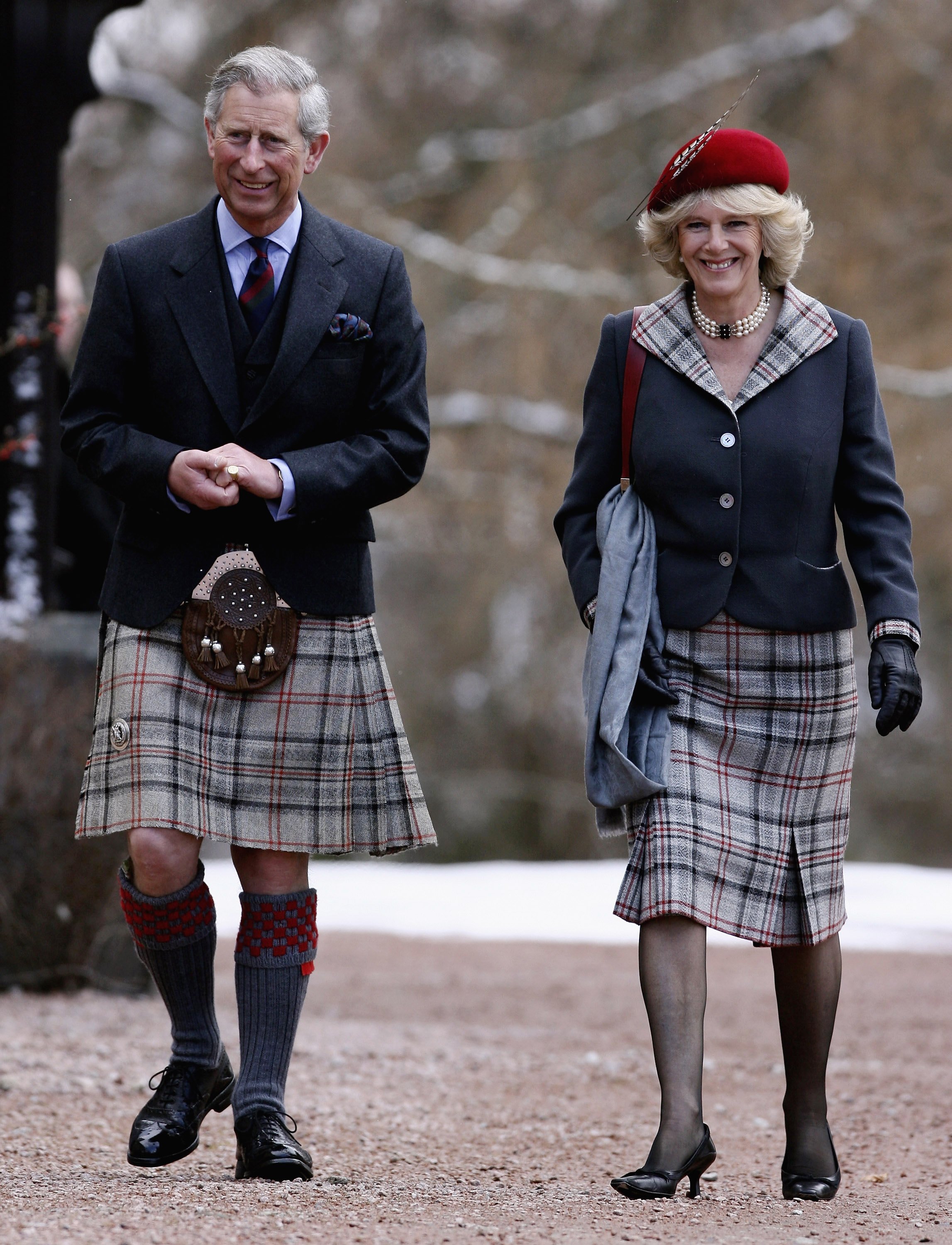 Prince Charles and his wife, Duchess Camilla, at Crathie Church on April 9, 2006, in Ballater, Scotland. | Source: Getty Images