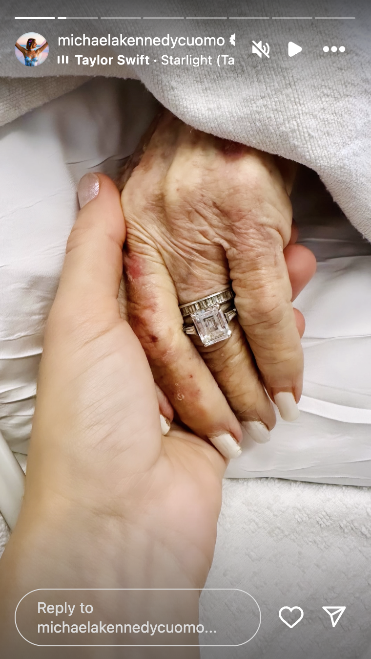 Michaela Kennedy Cuomo holds hands with her grandmother, Ethel Kennedy, posted in October 2024 | Source: Instagram.com/michaelakennedycuomo