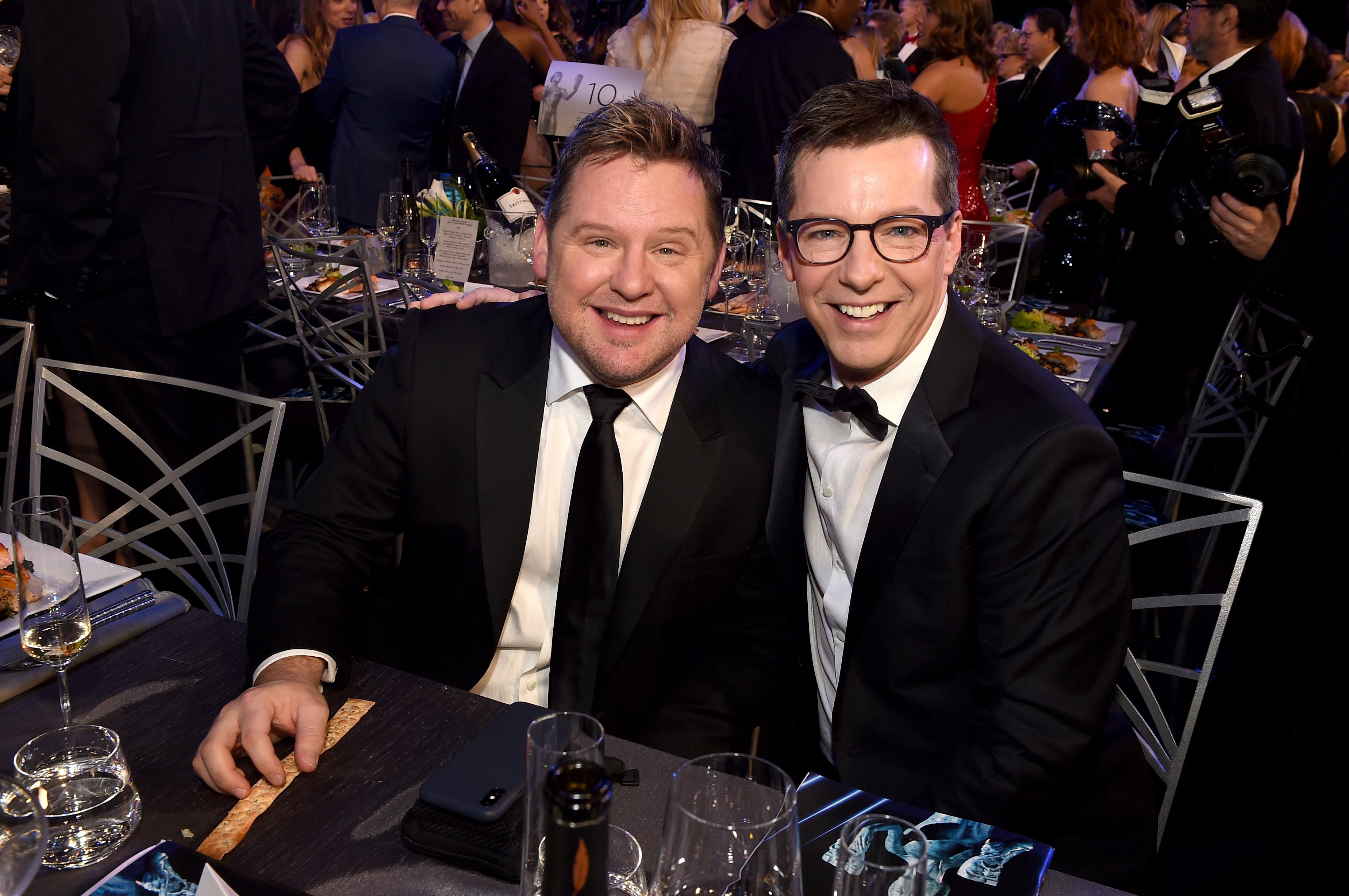Scott Icenogle and Sean Hayes pose at the 24th Annual Screen Actors Guild Awards on January 21, 2018, in Los Angeles | Source: Getty Images