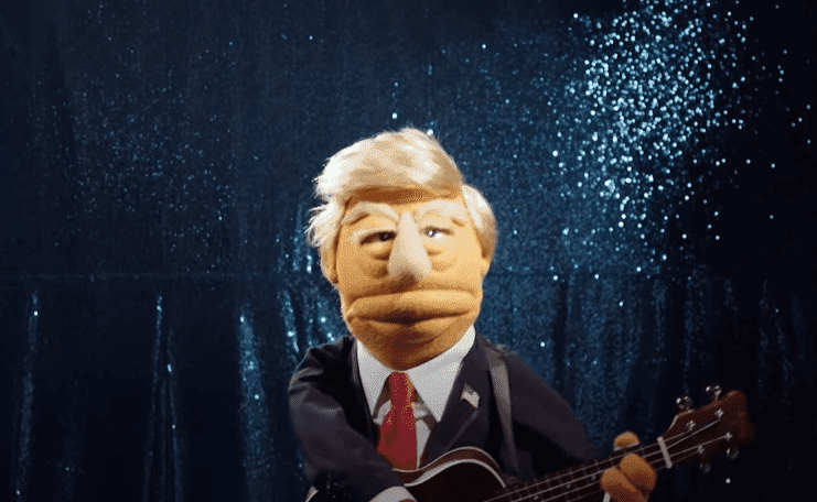 A puppet-form of Donald Trump sings the parody song "Trump's ABCs." | Source: YouTube/GZERO Media