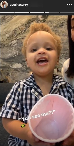 A screenshot of Ayesha Curry and her son Canon from Ayesha Curry's Instagram story | Photo: instagram.com/ayeshacurry