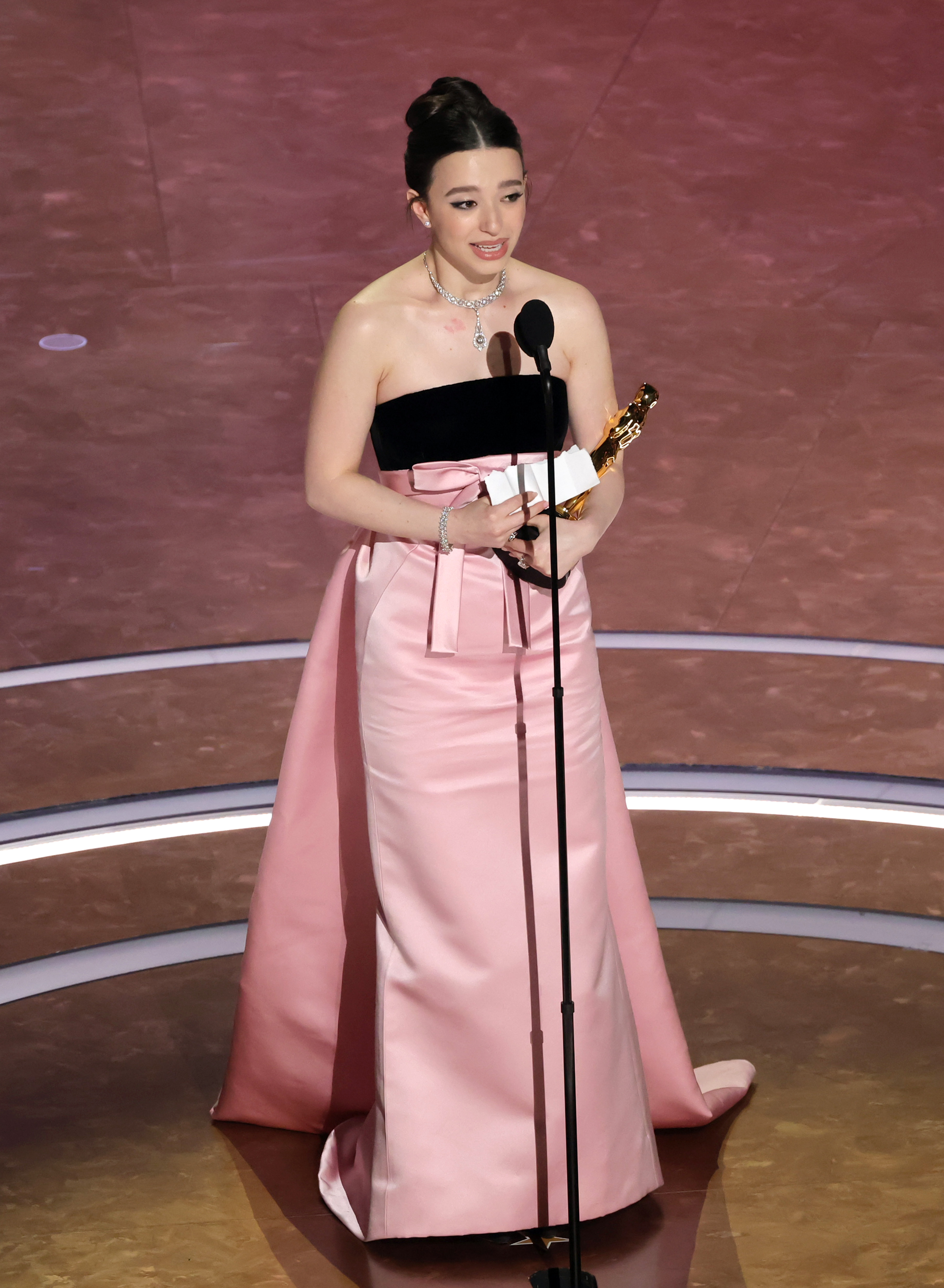 Mikey Madison accepts the Best Actress In A Leading Role award for "Anora" onstage during the 97th Annual Oscars | Source: Getty Images