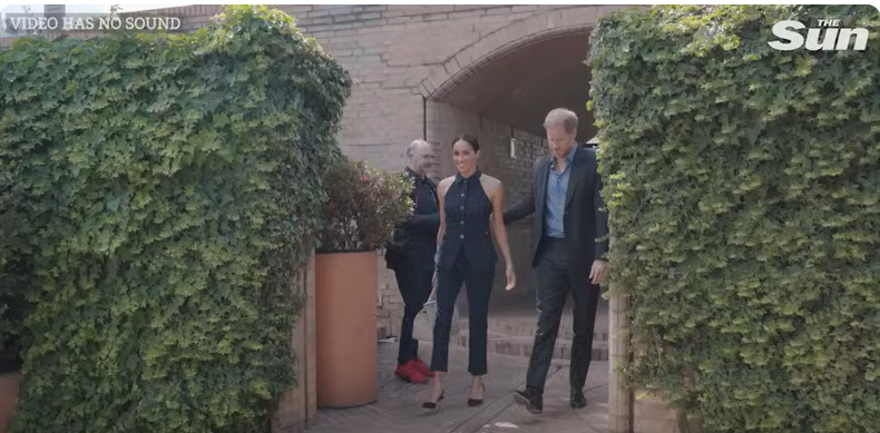 Meghan Markle and Prince Harry visit a local charter school, Colegio Cultura Popular, in Bogota, Colombia, from a YouTube video dated August 16, 2024 | Source: Youtube/@thesun