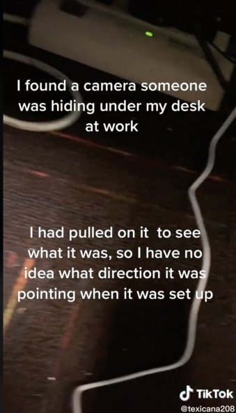 Vanessa Lee said she found a hidden camera under her office desk. | Source: tiktok.com/@texicana208