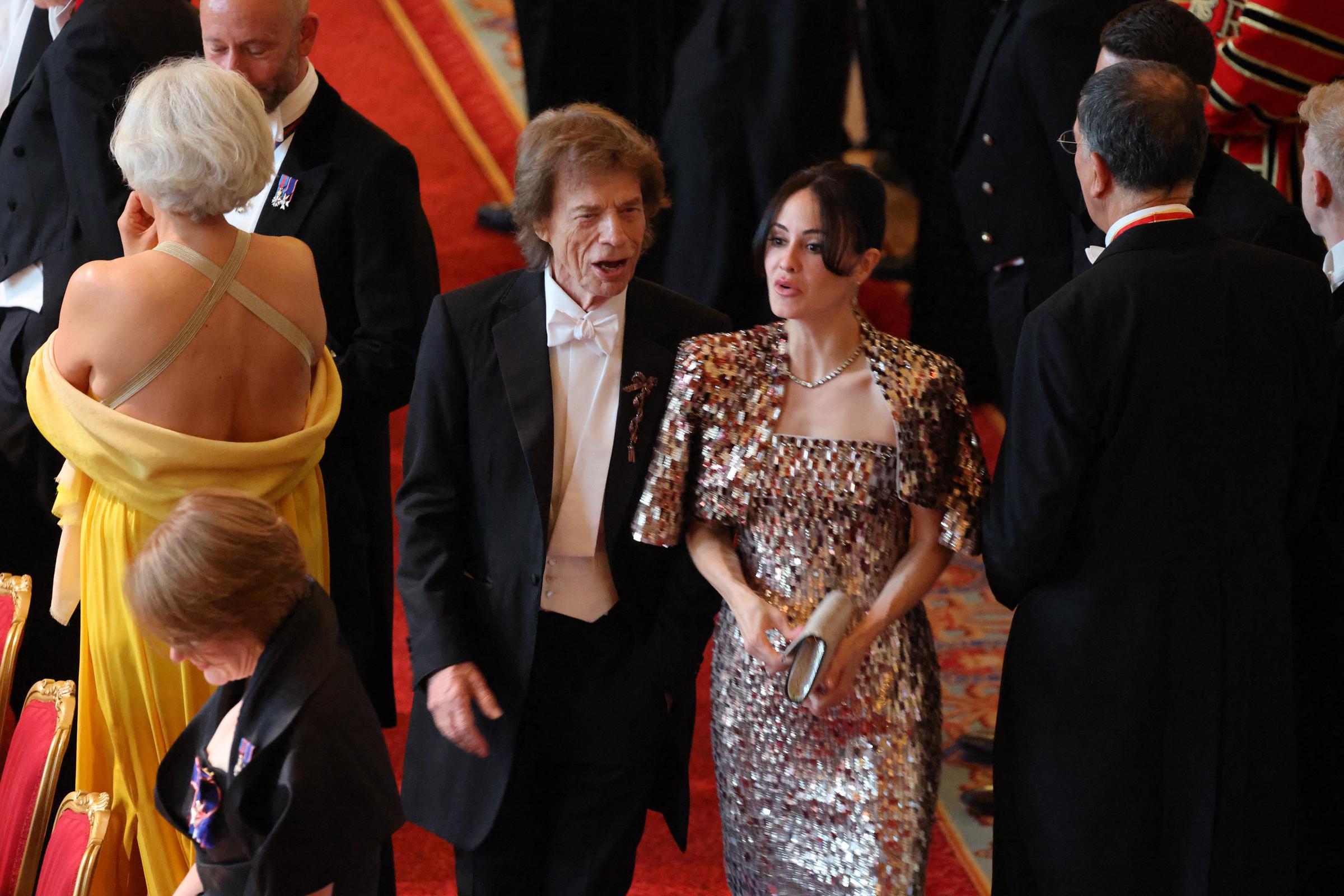 Mick Jagger and Melanie Hamrick at the State Banquet on July 8, 2025. | Source: Getty Images