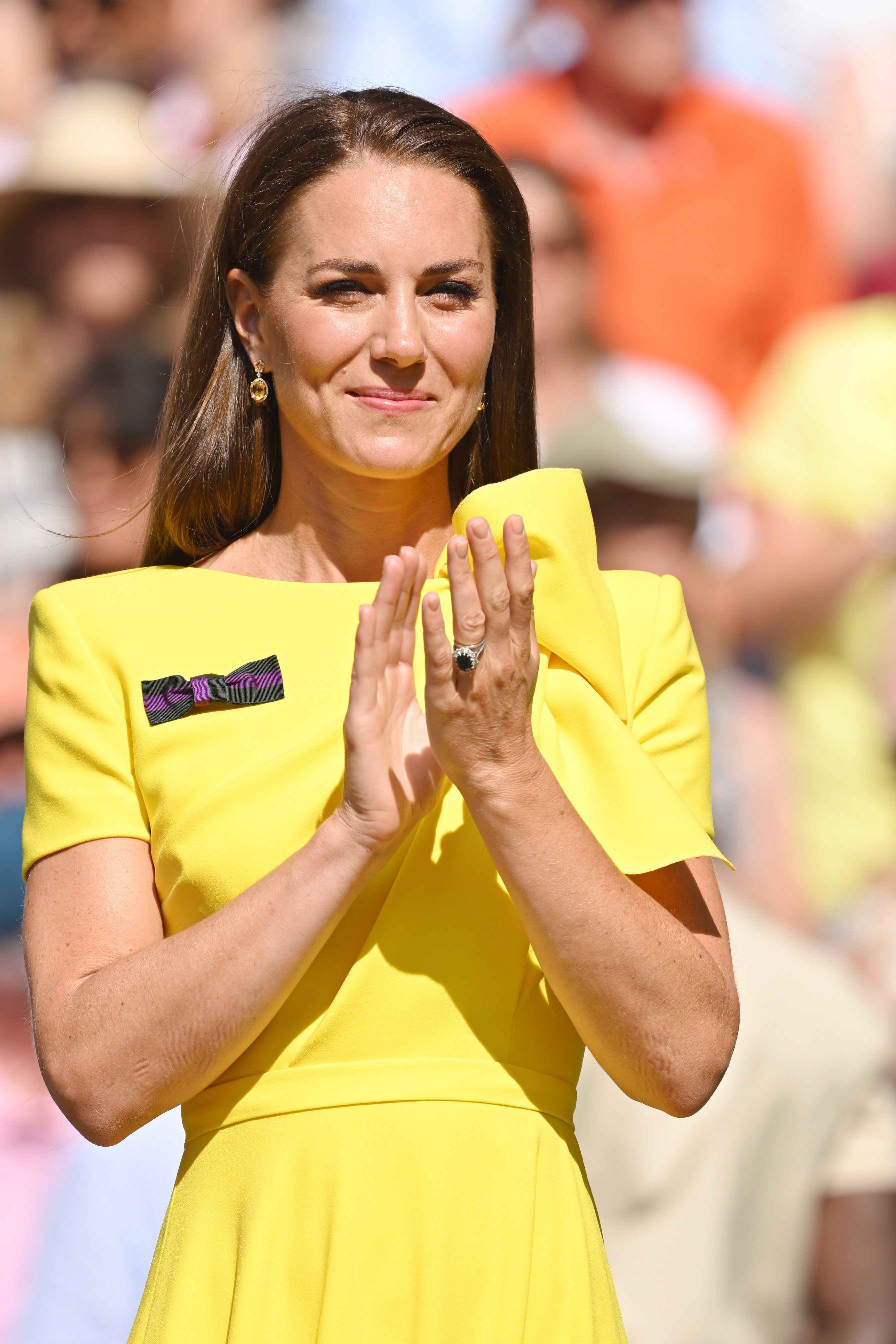 Kate Middleton during the Wimbledon Women's Singles Final at All England Lawn Tennis and Croquet Club on July 9, 2022, in London, England. | Source: Getty Images